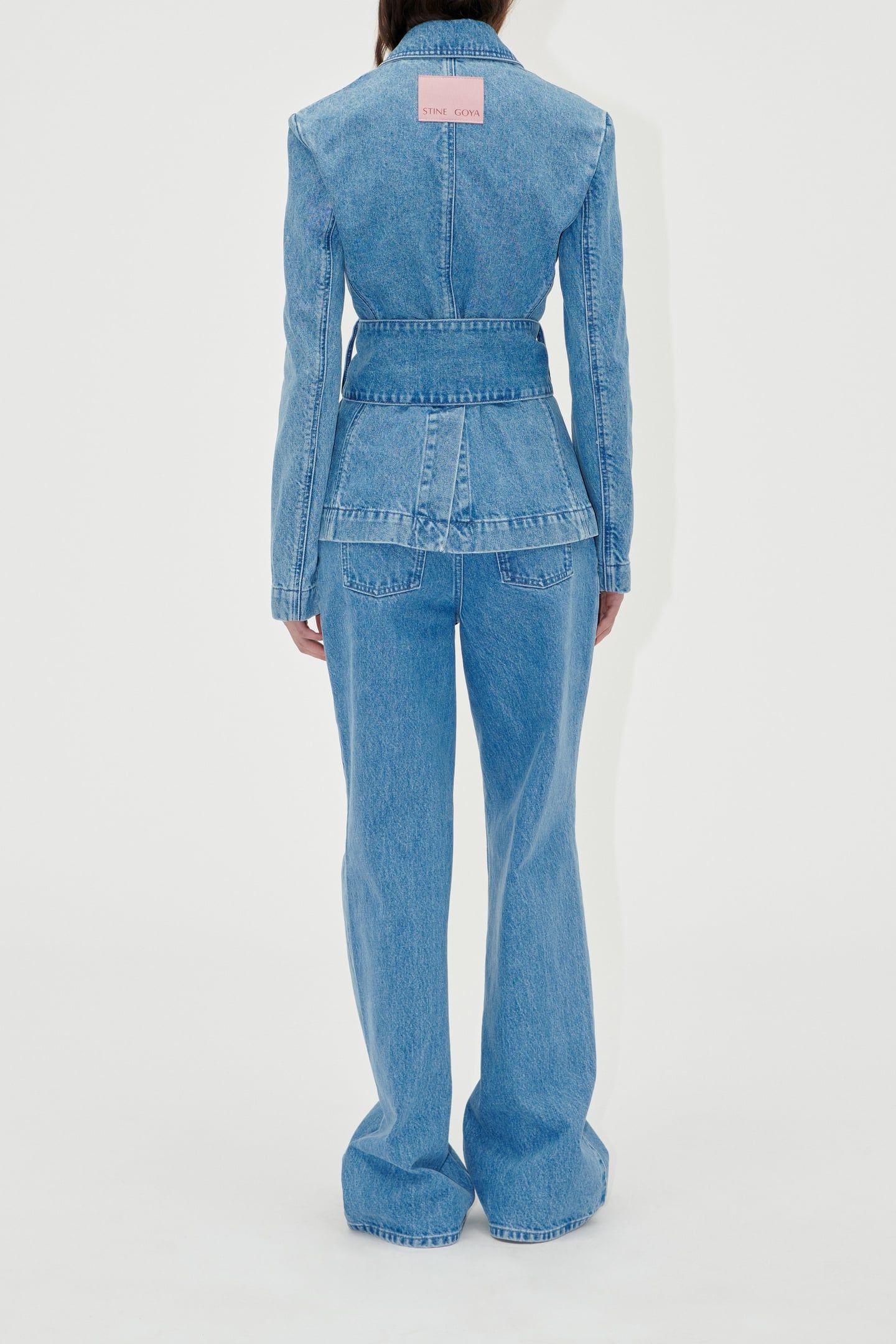 STRAIGHT LEG LONG PANTS DENIM BLUE 4