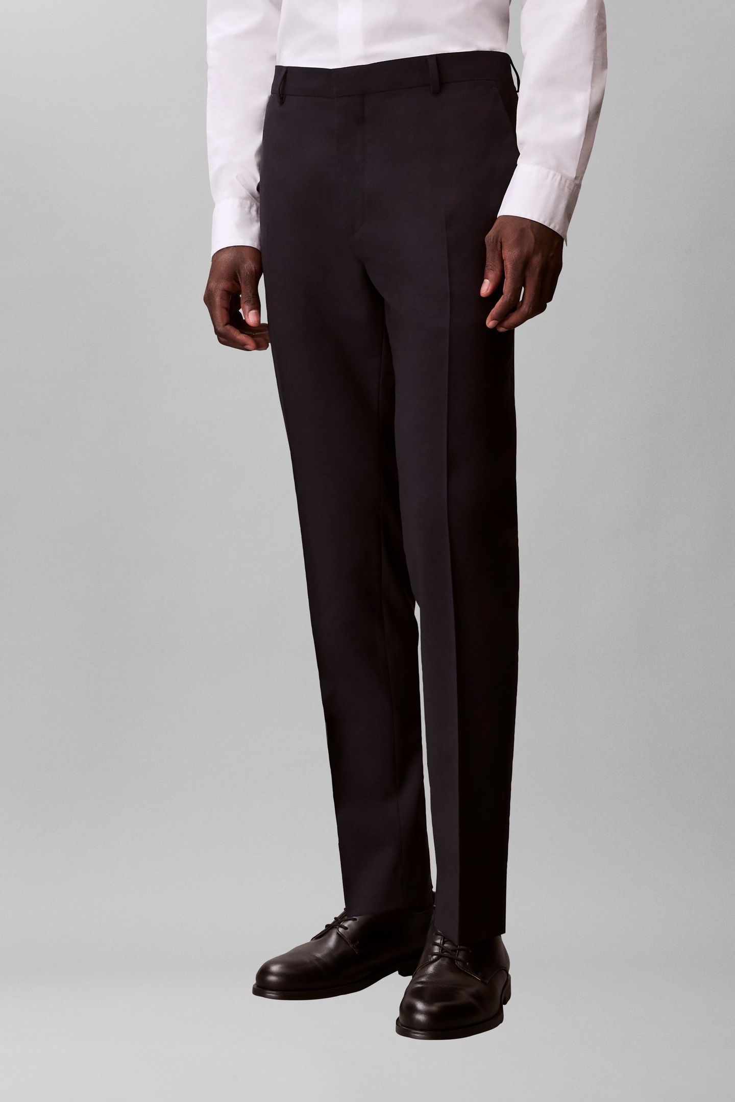 ITALIAN WOOL BLEND TROUSERS DARK SAPPHIRE 1