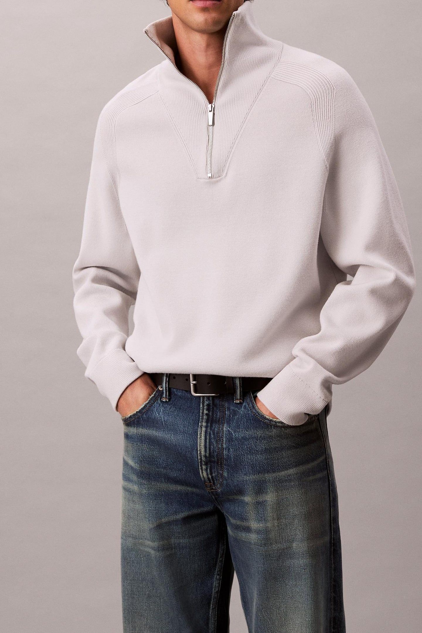LS SNOWY TECH KNIT SWEATER CHALK 1
