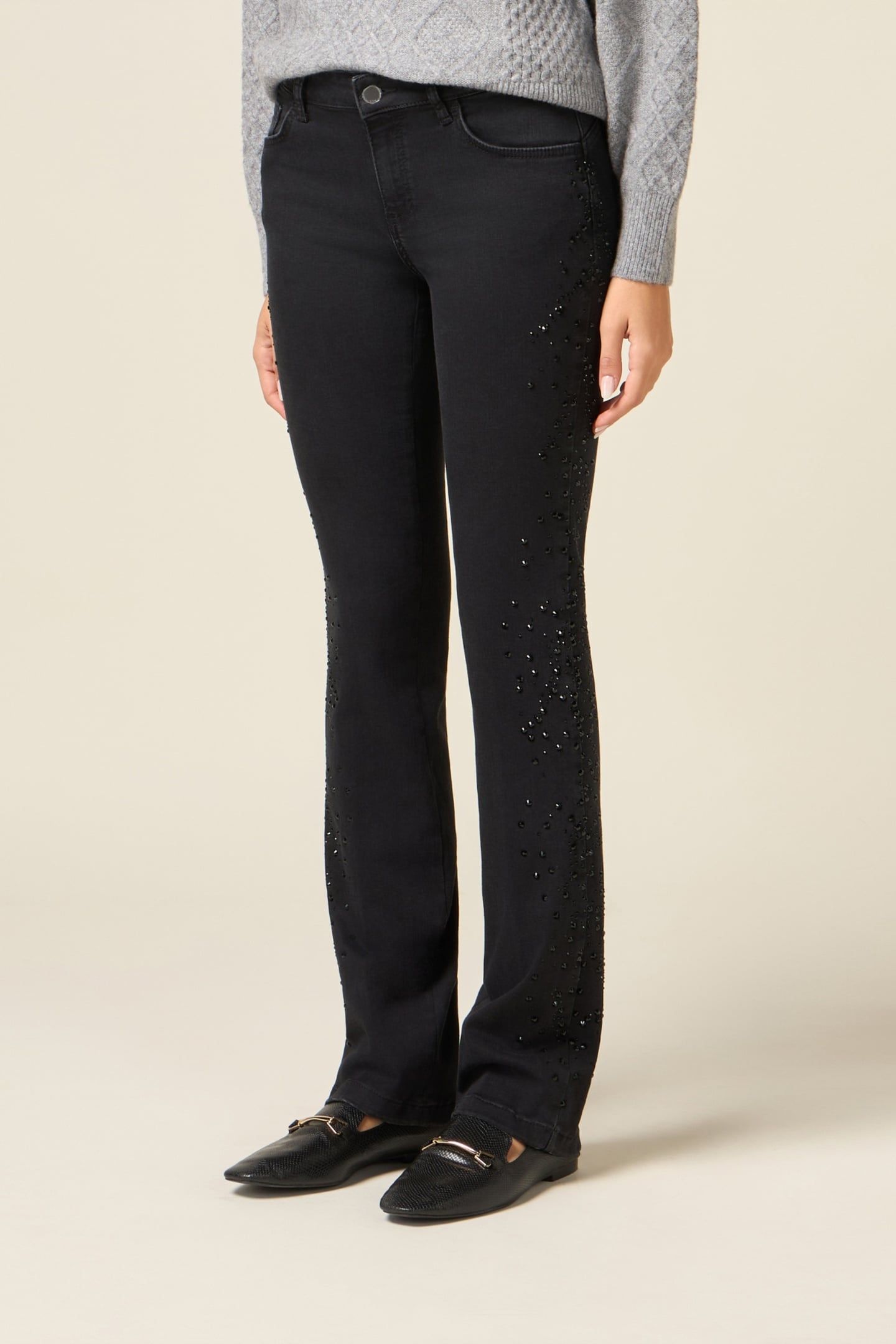 BLACK JEANS WITH CRYSTALS BLACK 2