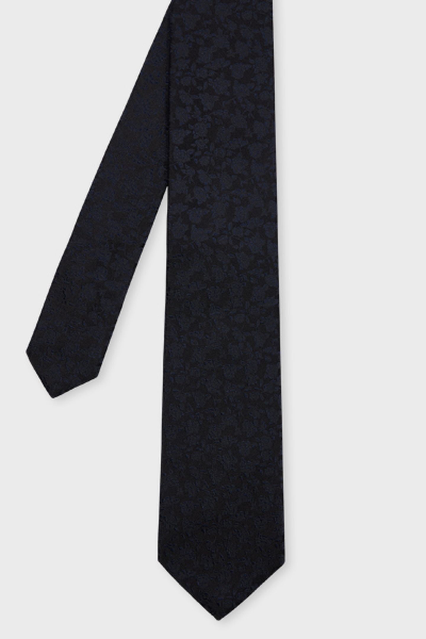 MEN TIE TONAL FLORAL VERY DARK NAVY 2