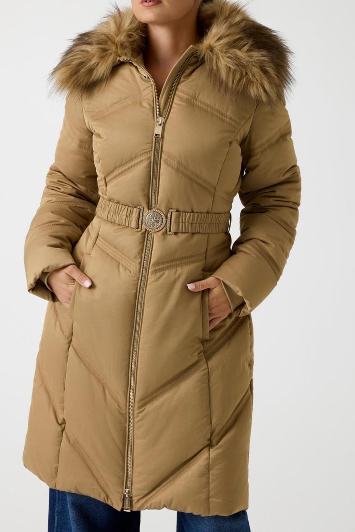 ALIENOR LONG BELTED FOAMY TAUPE MULTI 1