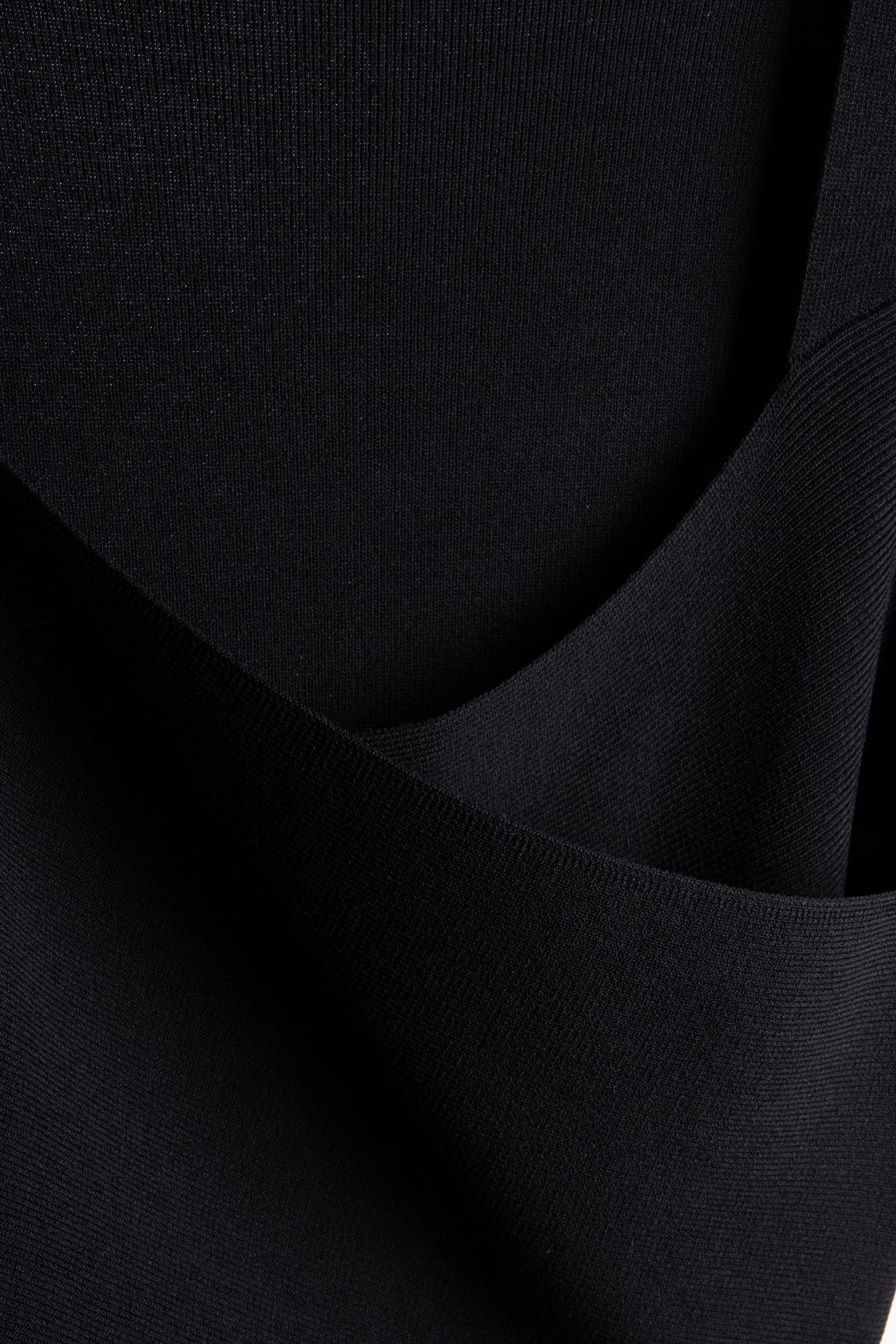 KNITTED WRAP DRESS BLACK 4