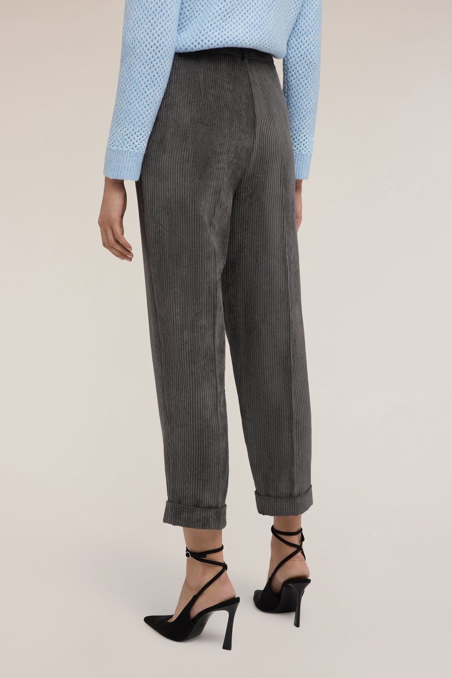 CORDUROY CARROT PANTS GREY 3
