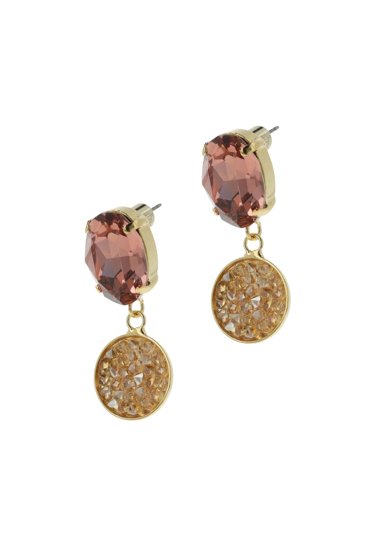 CLASSIC ROCKS EARRINGS BLUSH - BIG GOLD, BLUSH 2