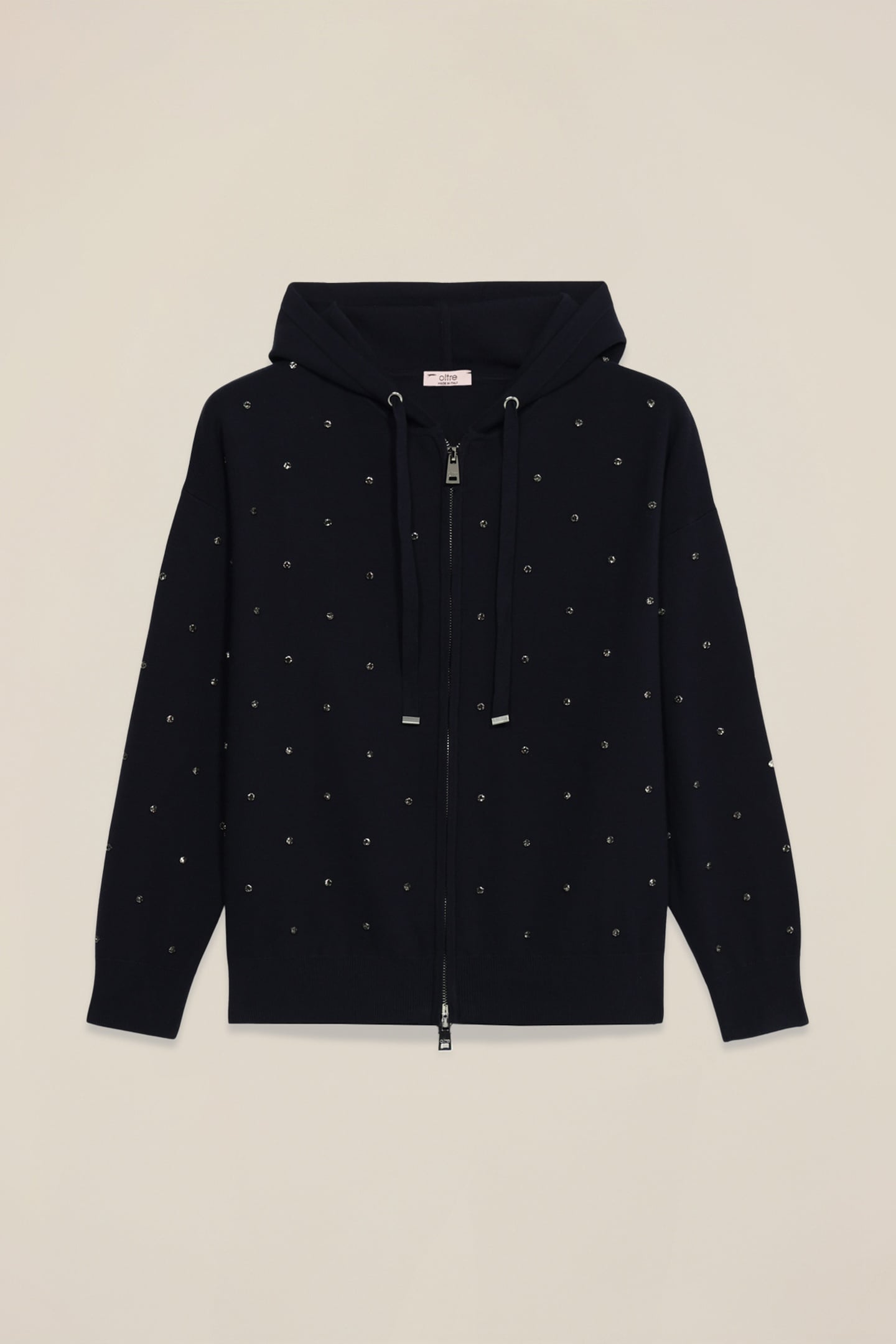 HOODED CARDIGAN WITH PATCH POCKETS BLUE 4