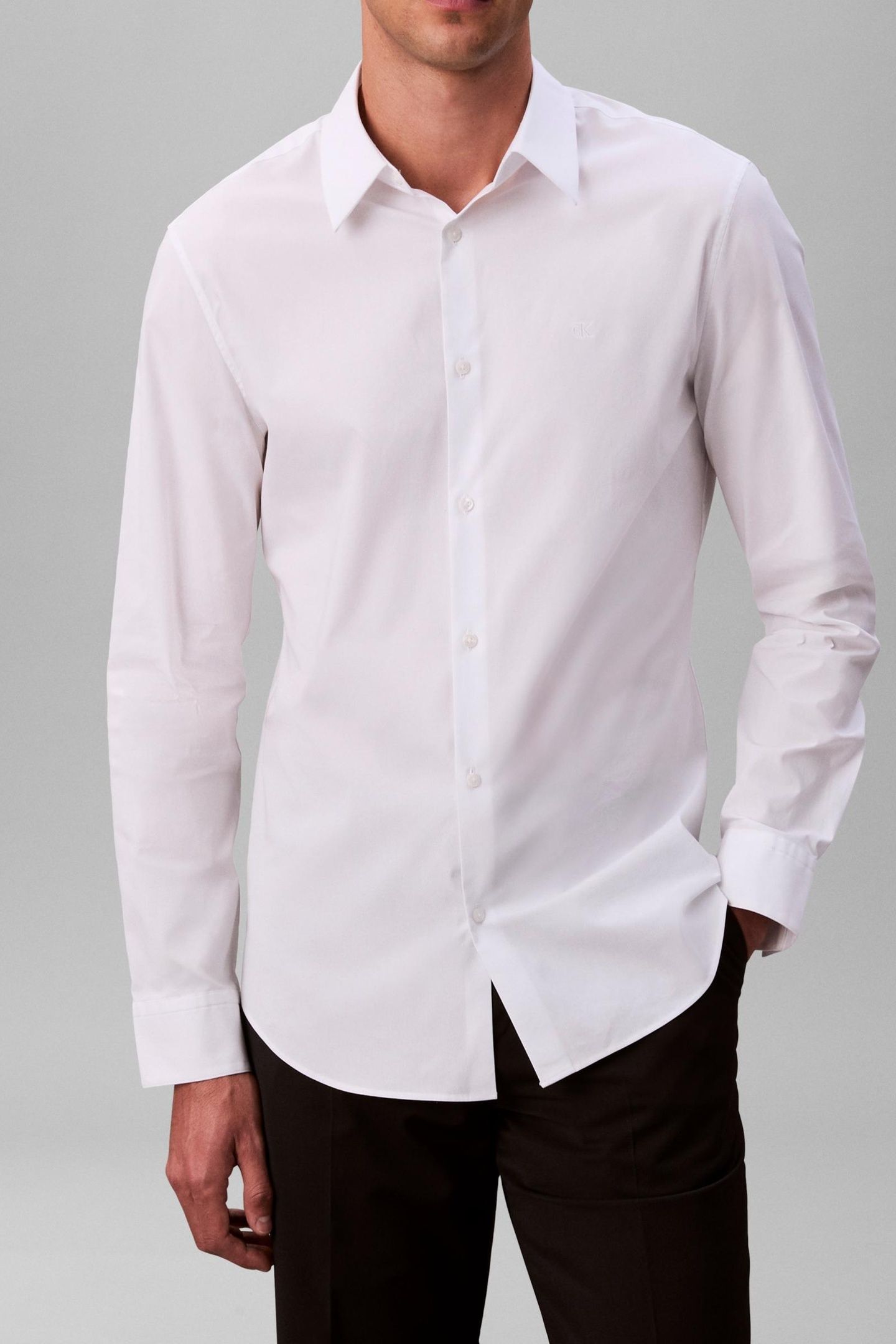 LS SOLID STRETCH SHIRT BRILLIANT WHITE 1