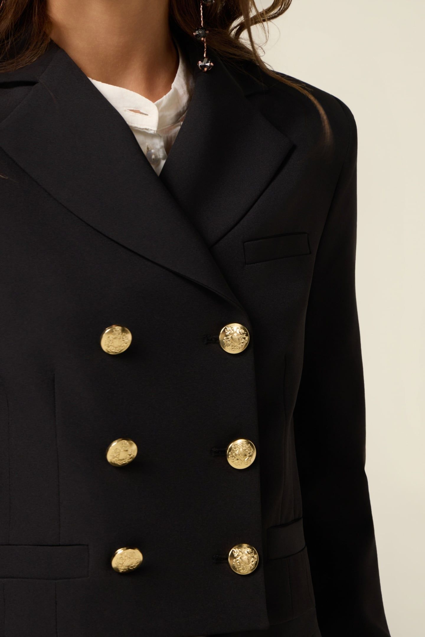 DOUBLE-BREASTED CROPPED BLAZER BLACK 4