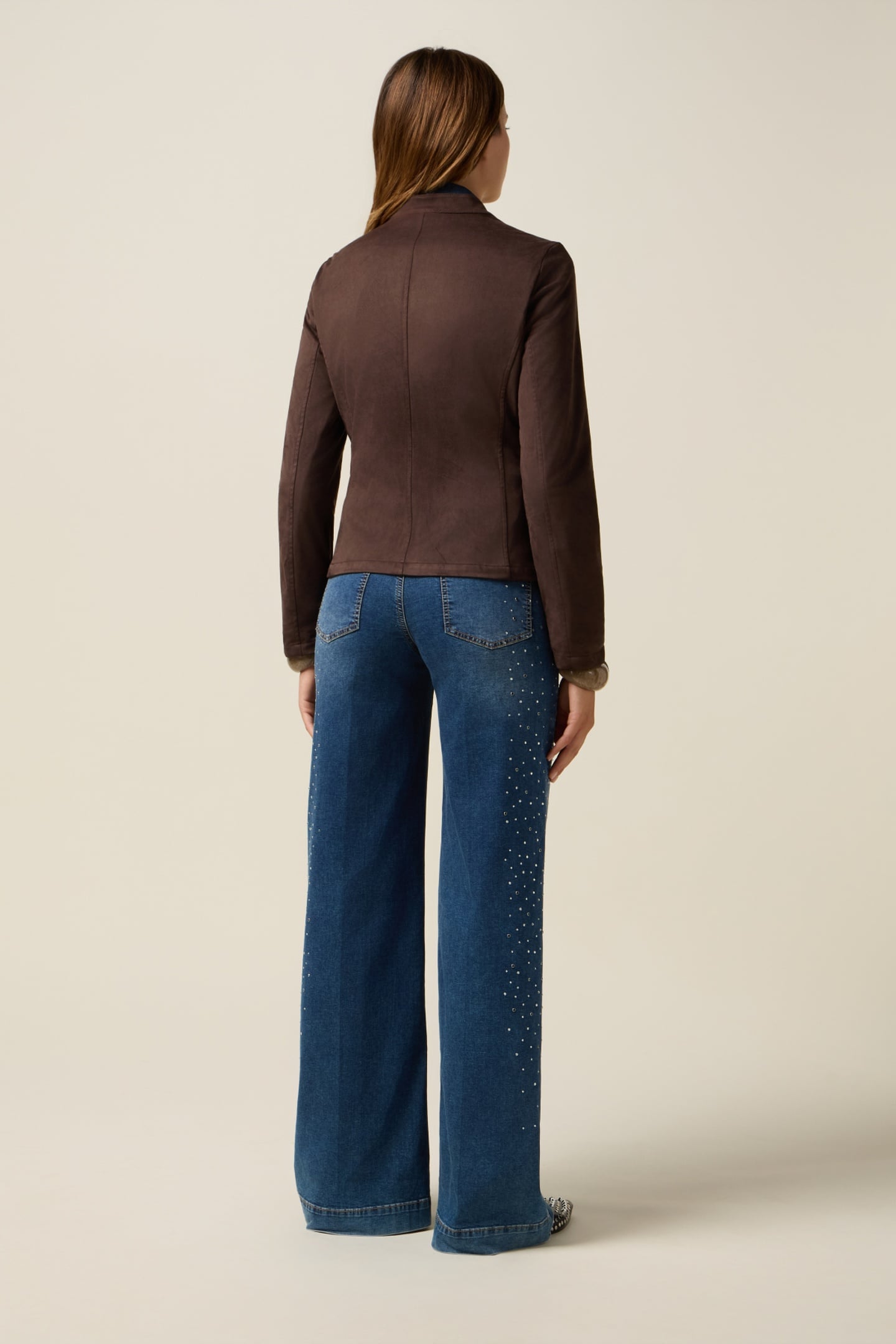 SHORT SUEDE-EFFECT JACKET BROWN 3