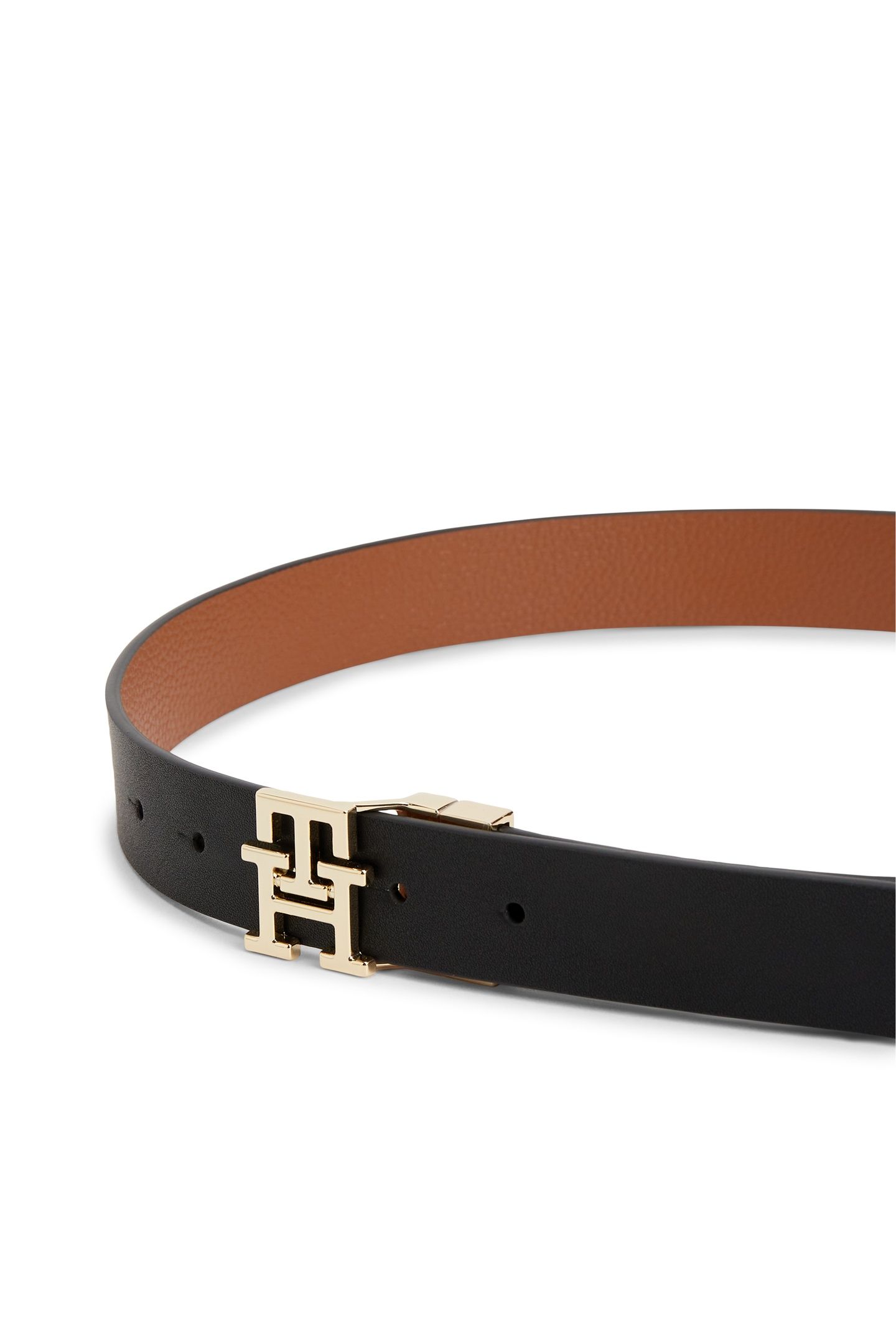 TH LOGO REV 3.0 PEBBLE BELT BLACK/COGNAC 5
