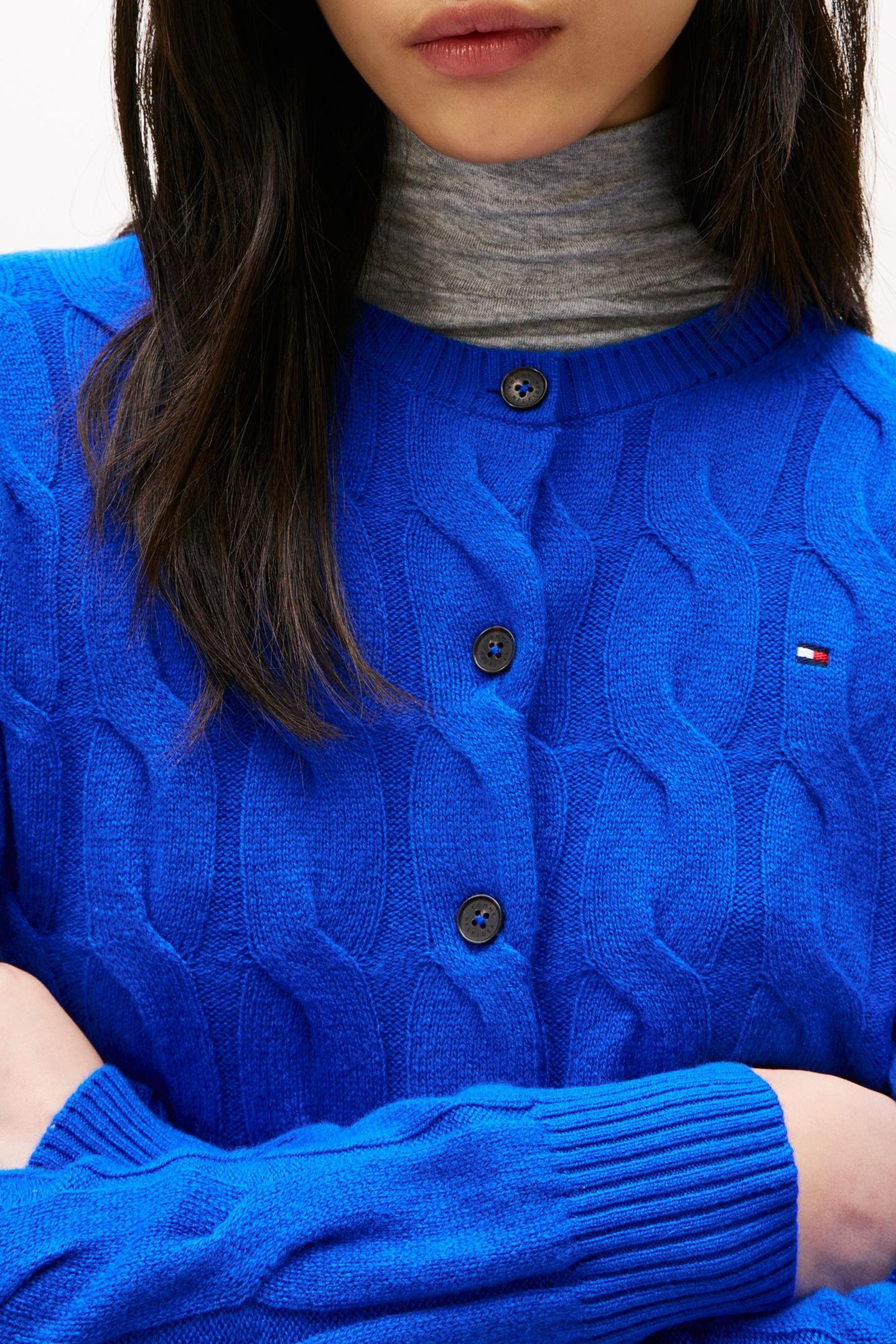 SOFT WOOL CABLE C-NECK COBALT 5