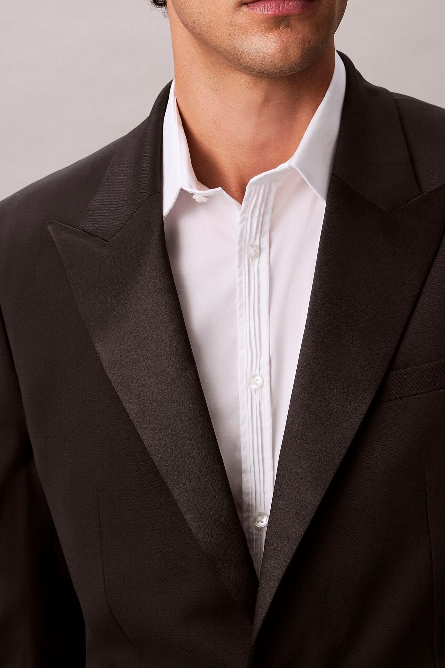 LS TUXEDO ITALIAN WOOL BLAZER BLACK 6