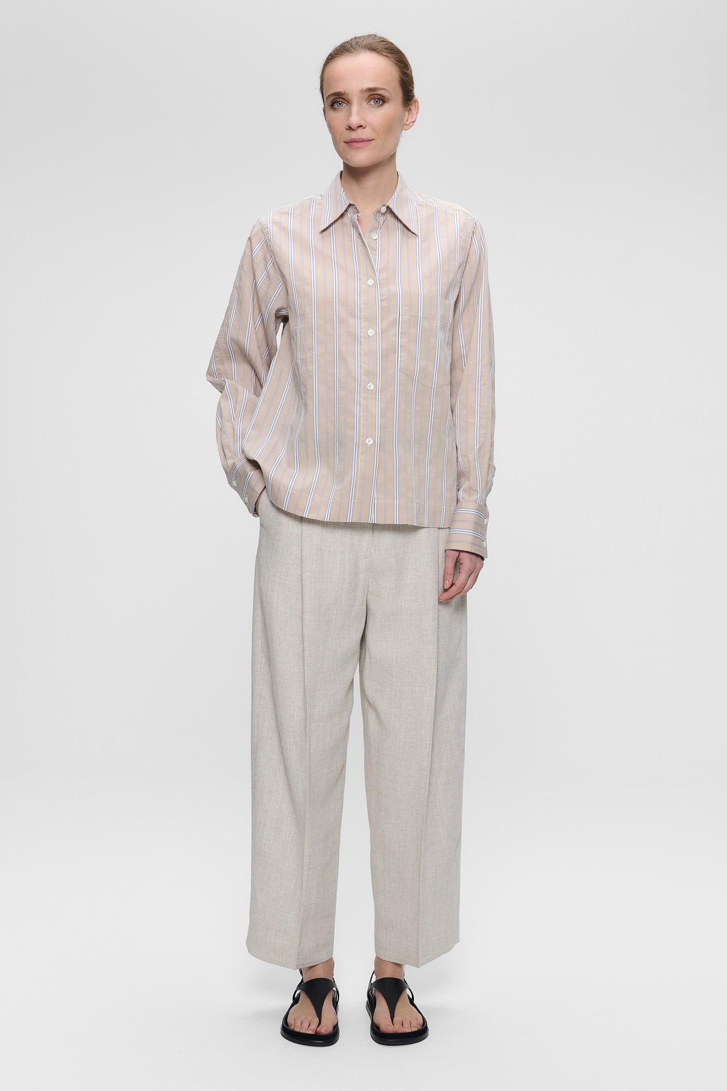 STRIPED BOXY SHIRT CHALK 1