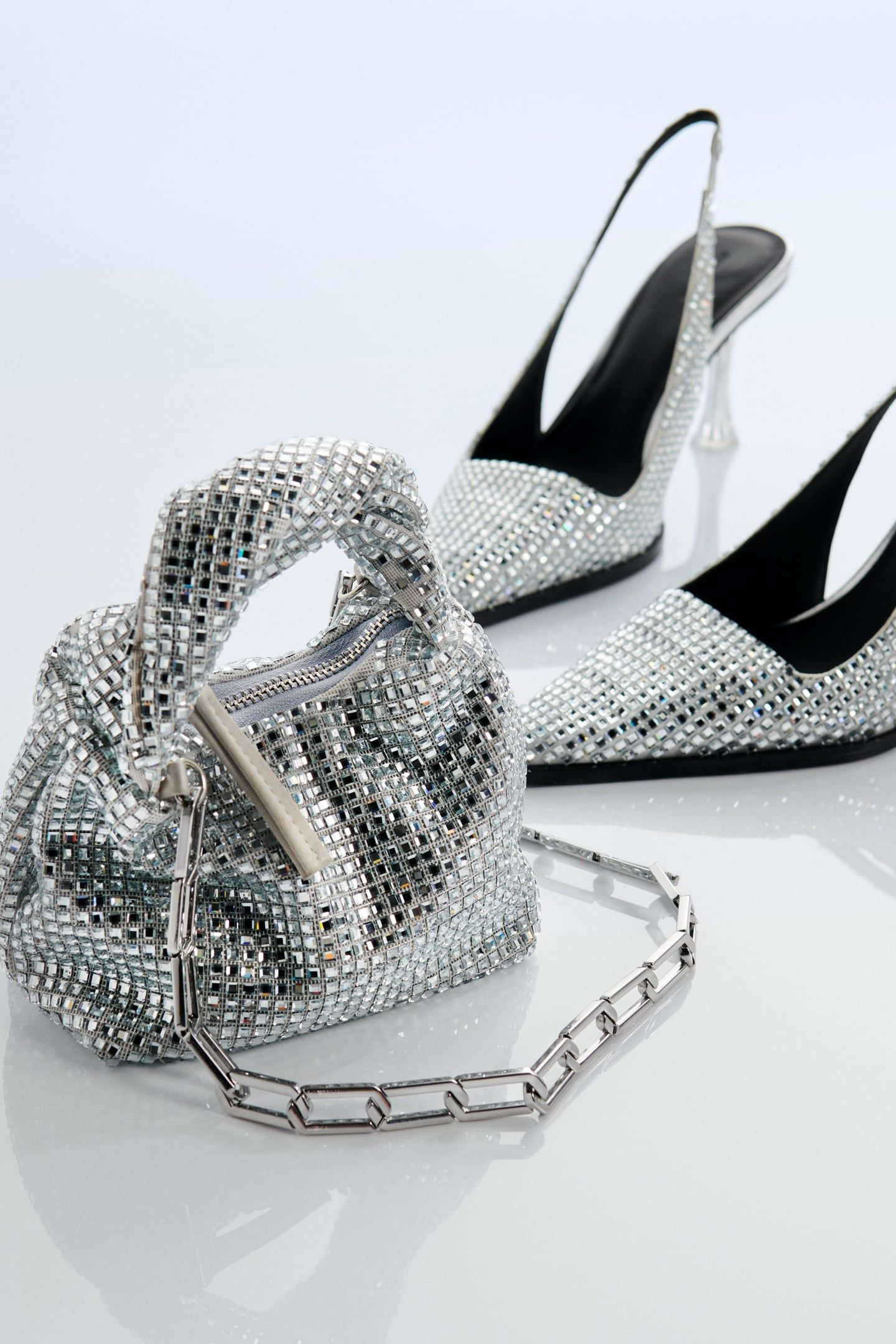 EIFFEL MIRROR METAL CAP SLING BACK SILVER 3