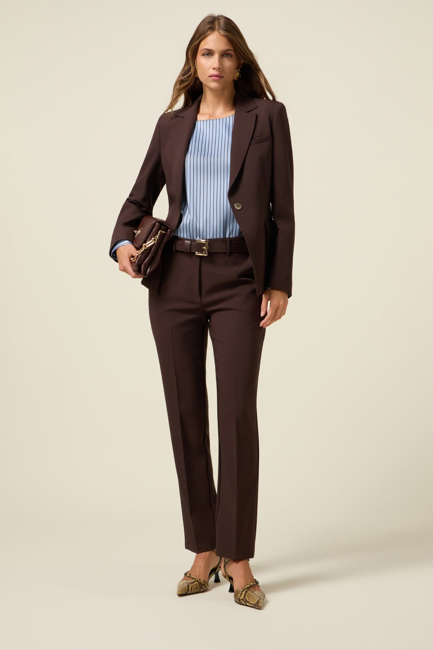 TECHNICAL FABRIC BLAZER BROWN 2