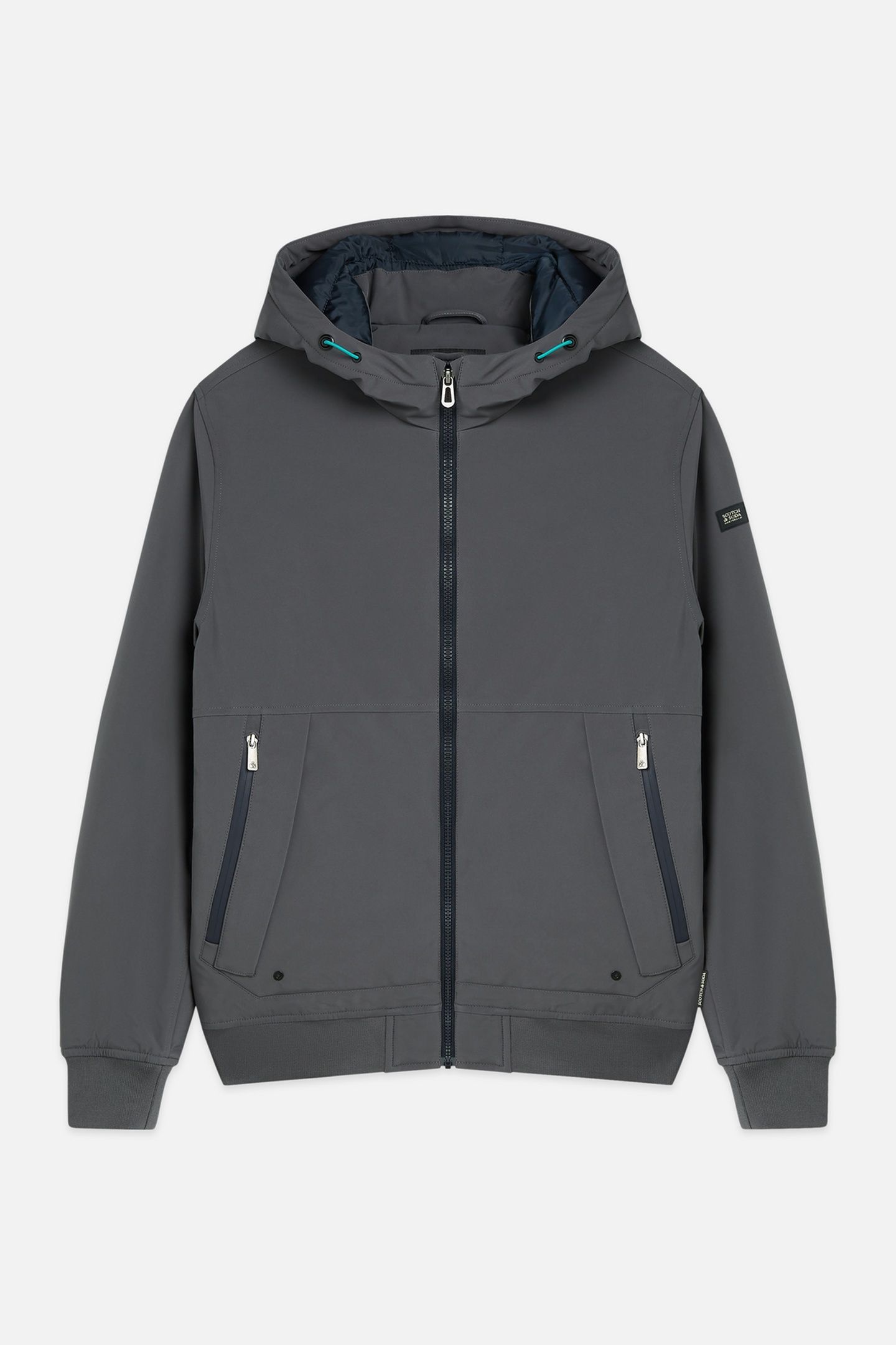 HOODED SOFTSHELL PADDED JACKET ASPHALT 1