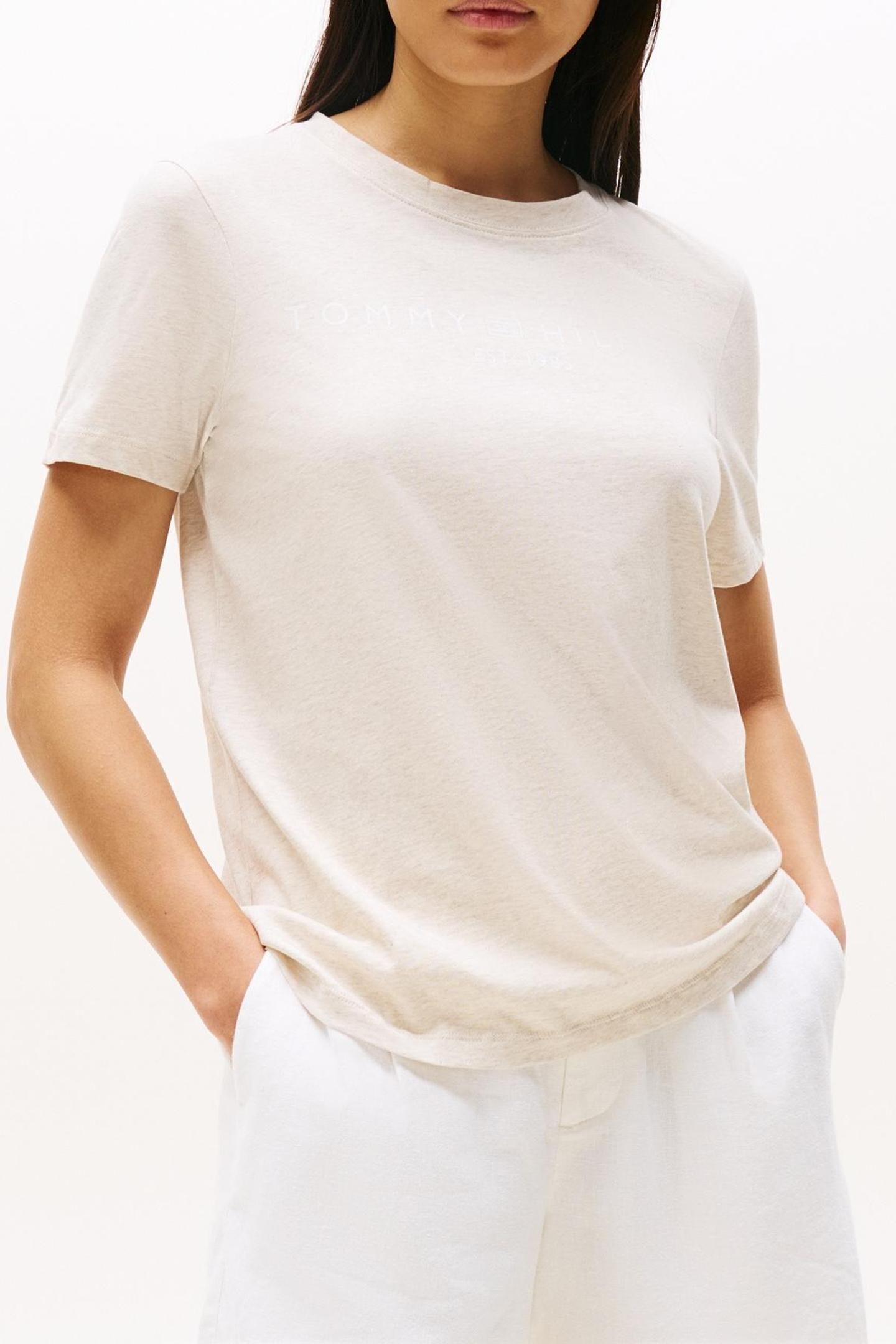 REG CORP LOGO C-NECK HEATHER OATMILK 4