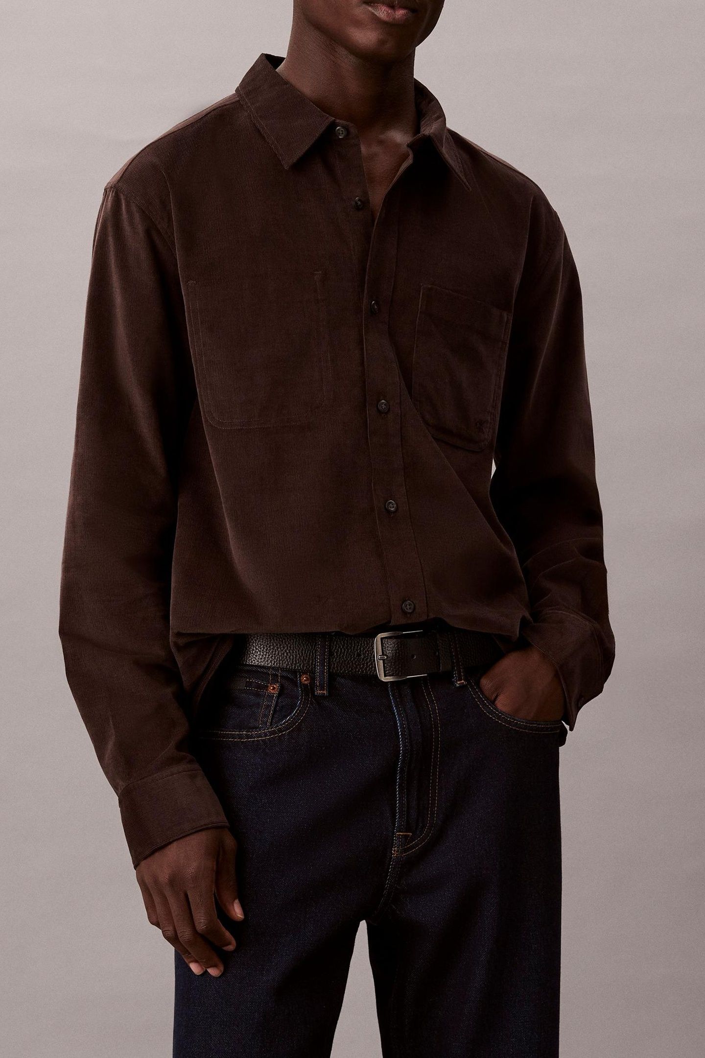 LS CORDUROY EASY SHIRT CHOCOLATE TORTE 1