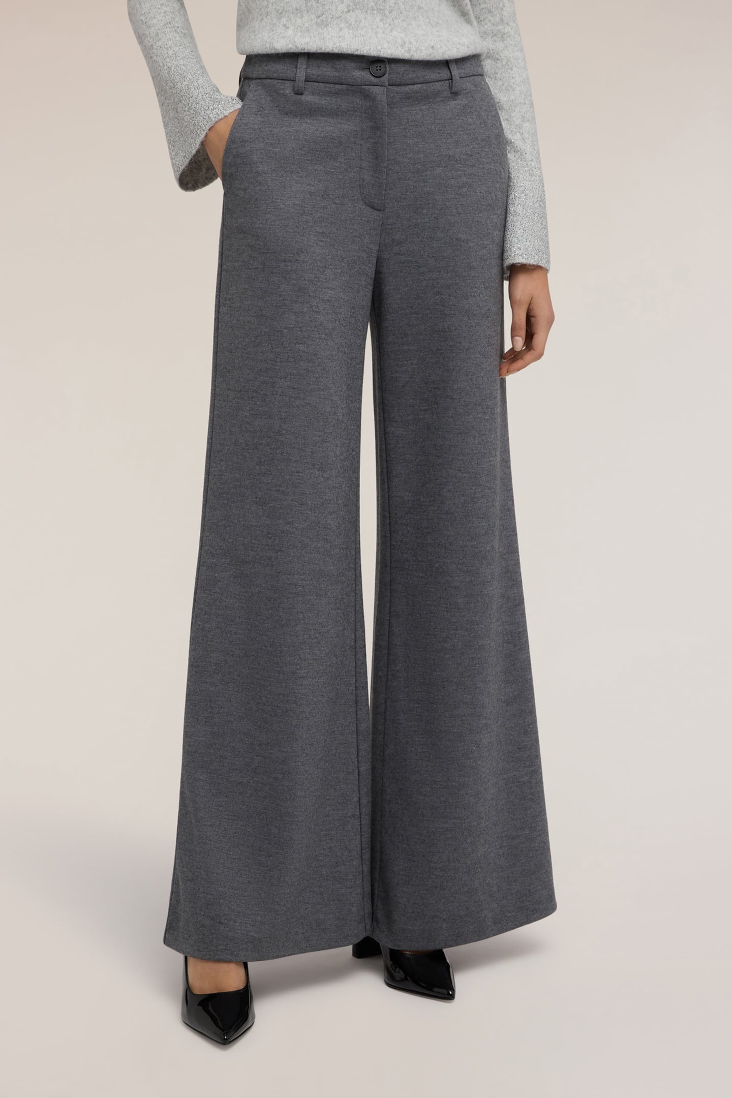 PALAZZO PANTS IN WOOL BLEND GREY 2