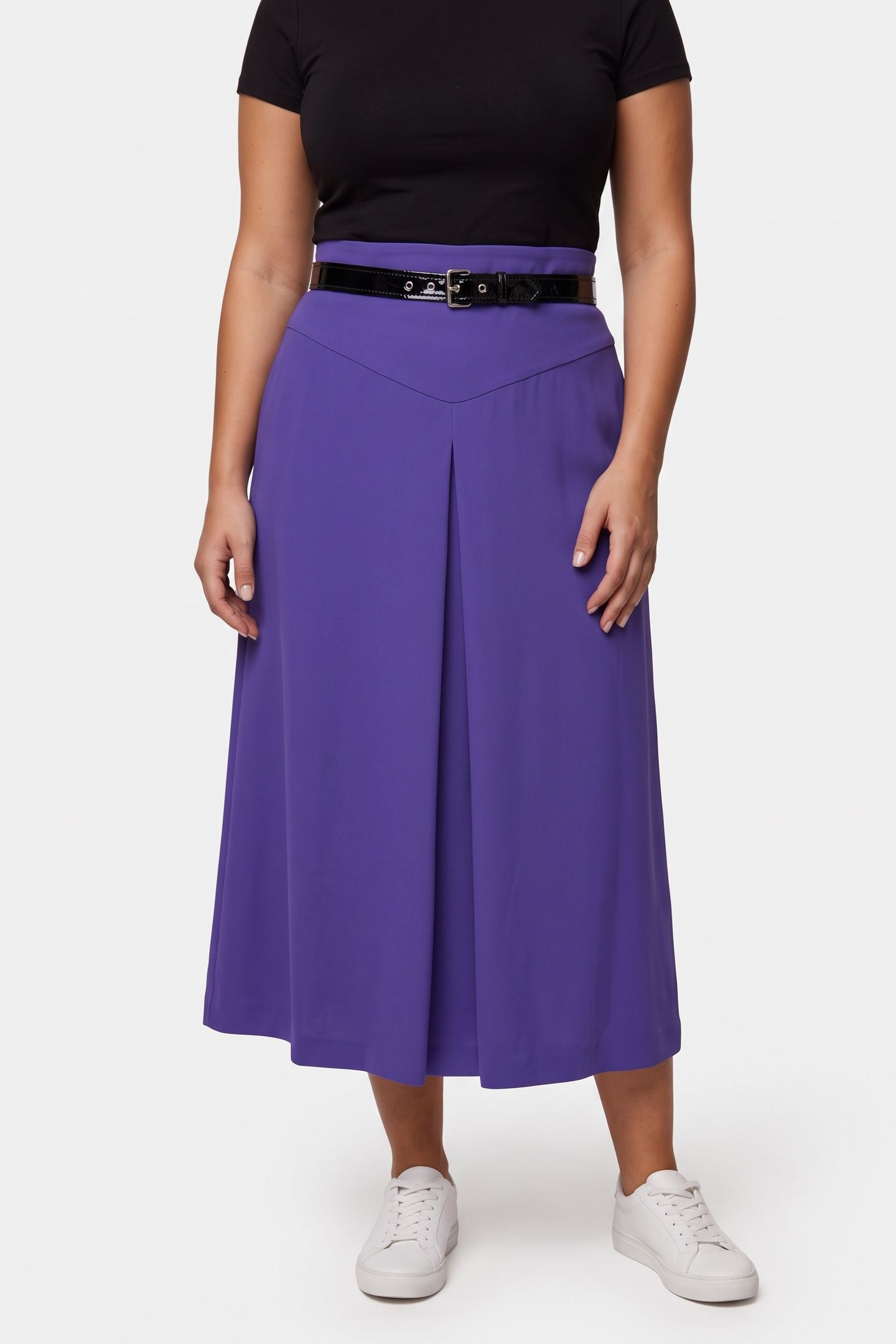 BONDAGE BUCKLE STRETCH CADY SKIRT BLUE 1