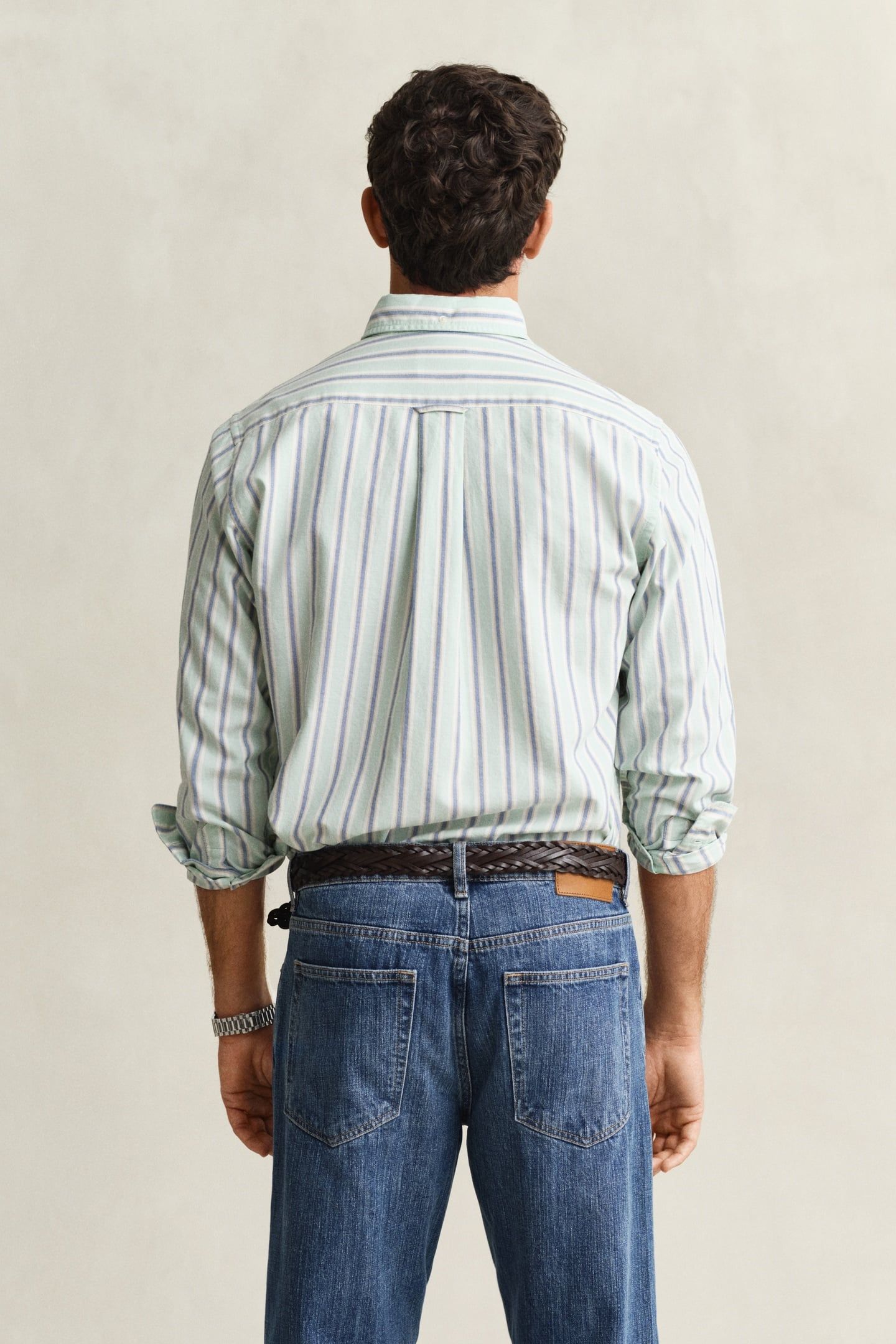 REG ARCHIVE OXFORD STRIPE SHIRT TURQUOISE 2