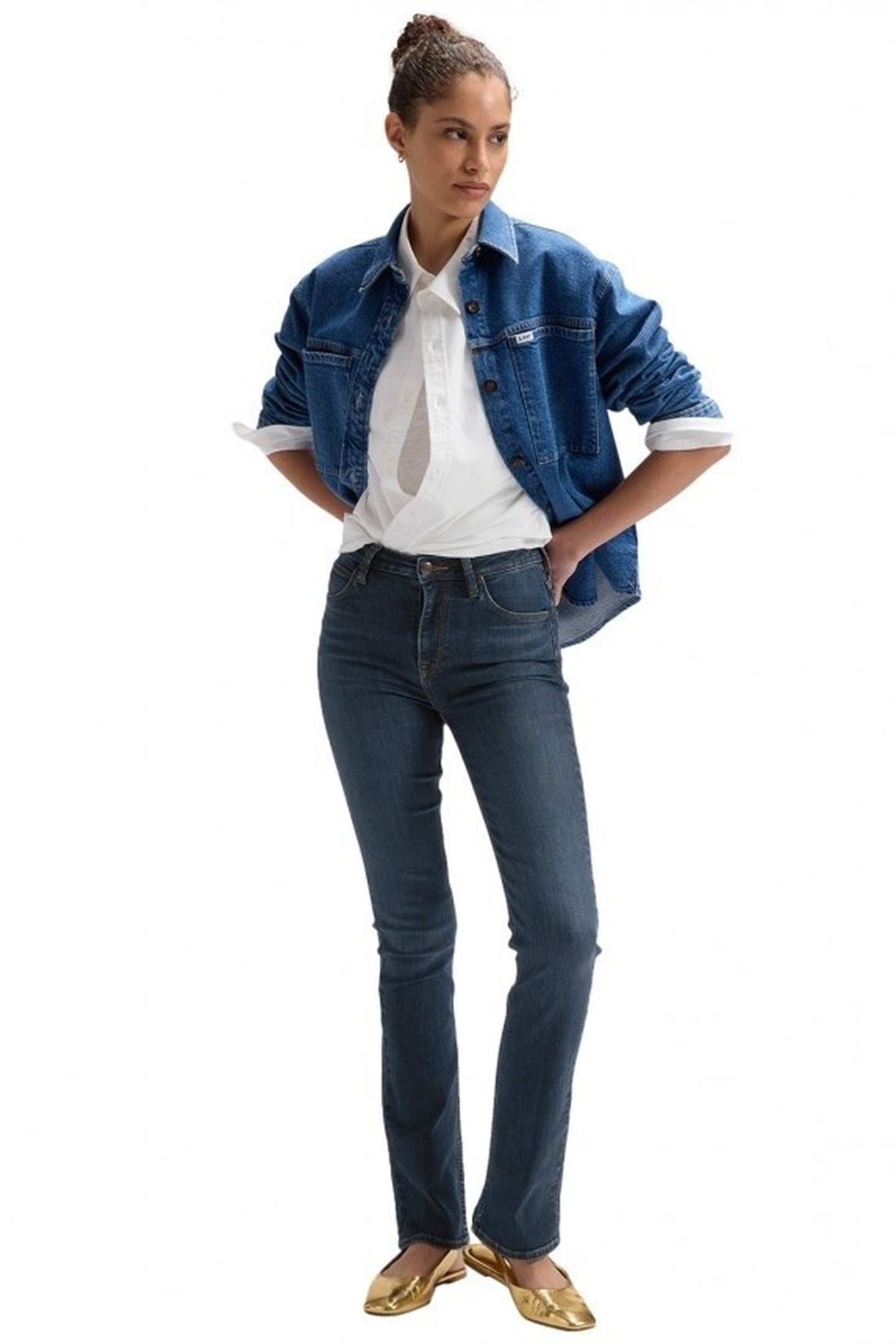 BREESE BOOT - POP OF BLUE - HIGH RISE BOOTCUT DARK BLUE 2