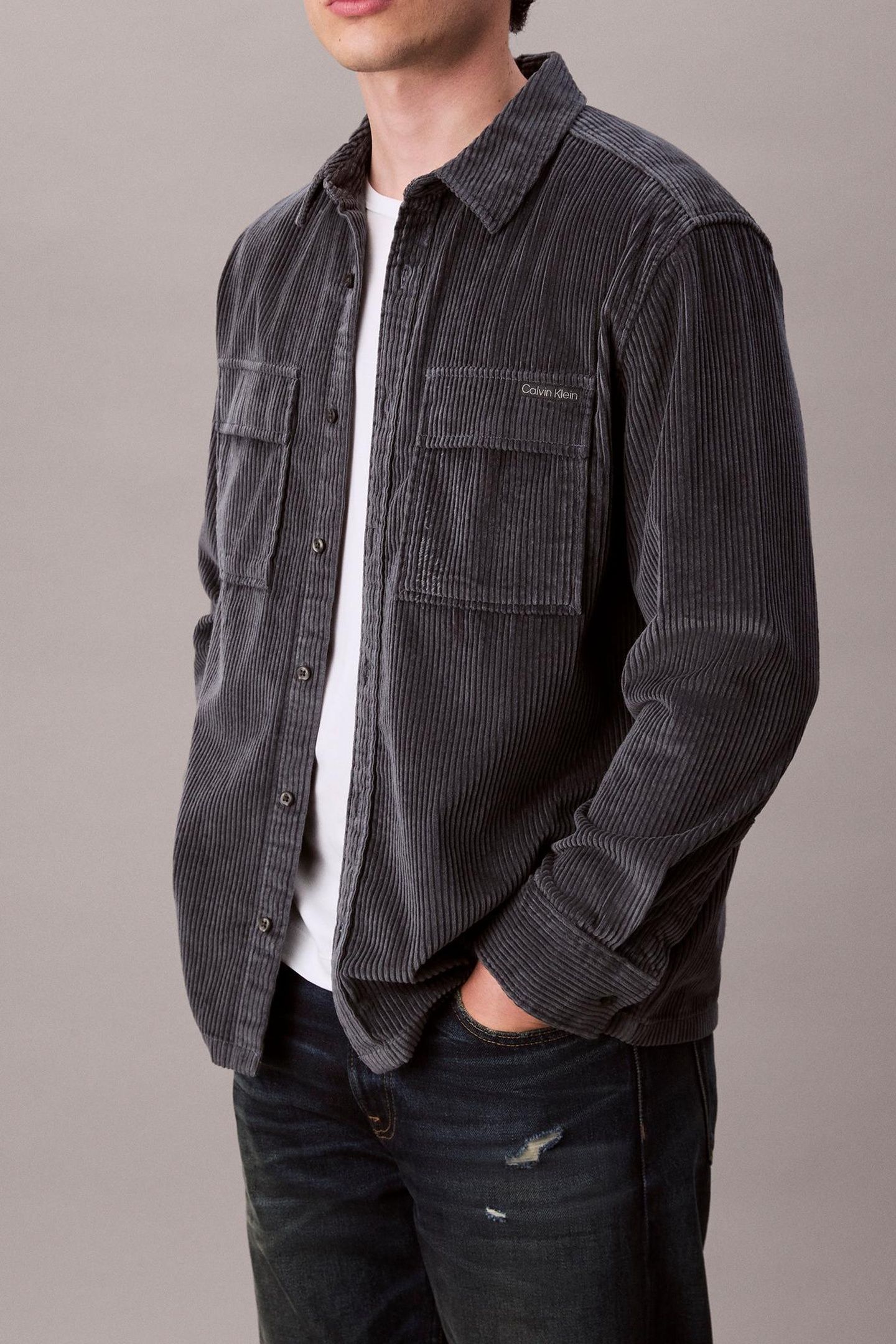 LS CORDUROY POCKET SHIRT HARLEM NIGHT BLUE 5