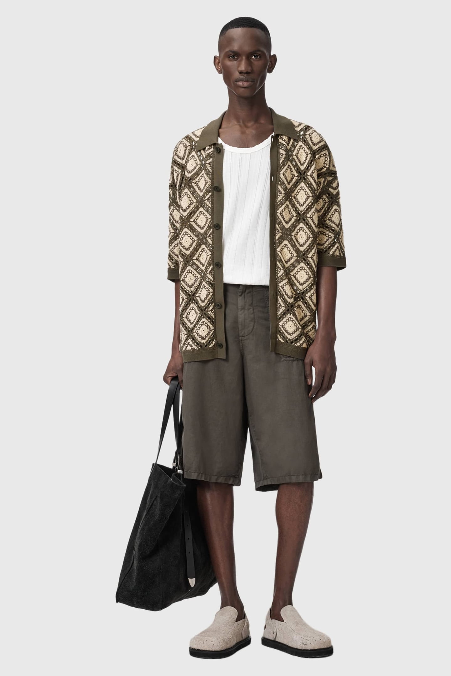 MORENA SS CARDIGAN PITCH GREEN 1