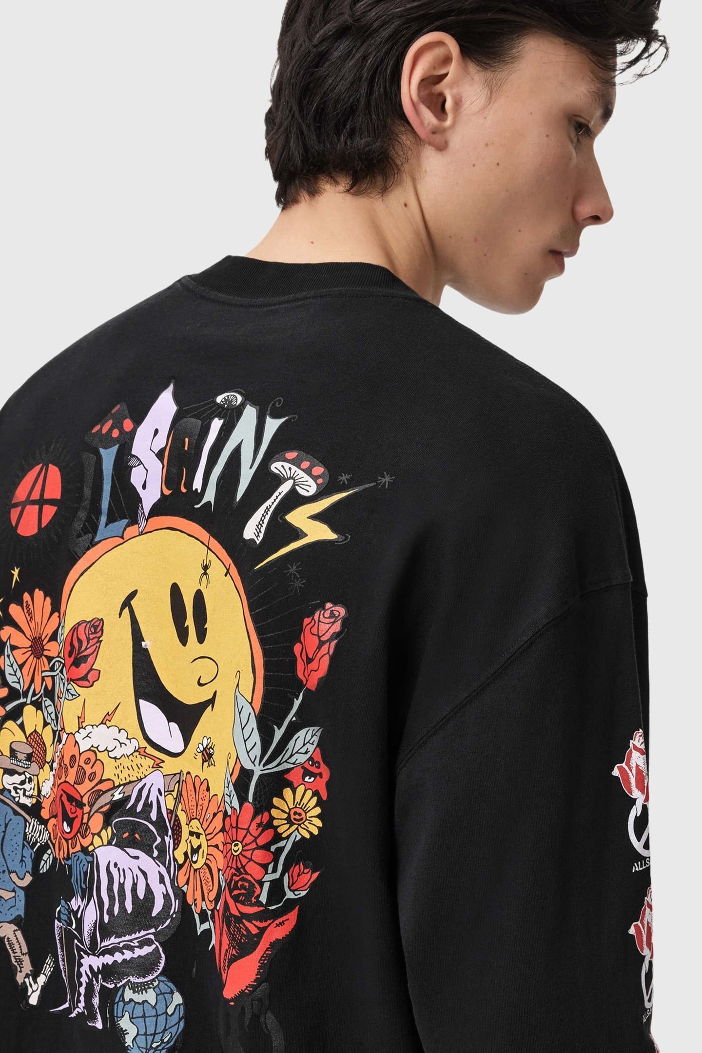 GARDENS LS CREW WASHED BLACK 8