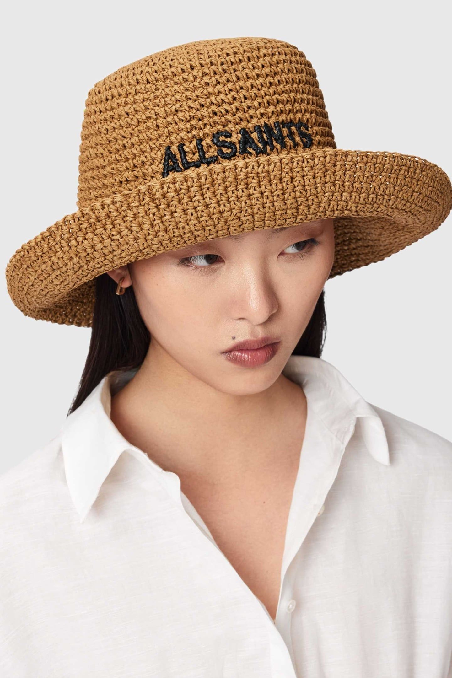 ELI STRAW BUCKET HAT COGNAC BROWN 1
