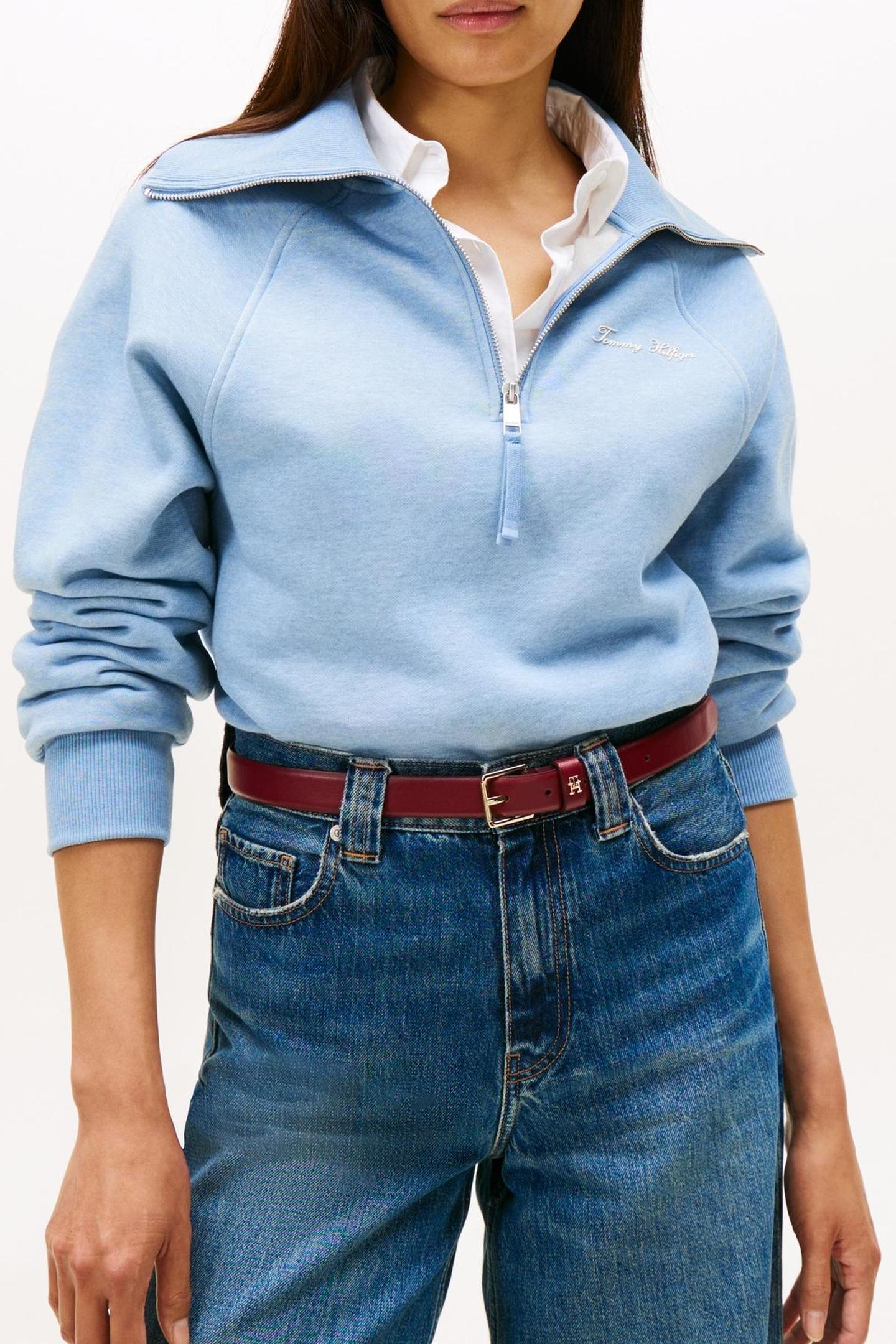 CLASSIC SCRIPT FLEECE BRISK BLUE HEATHER 3
