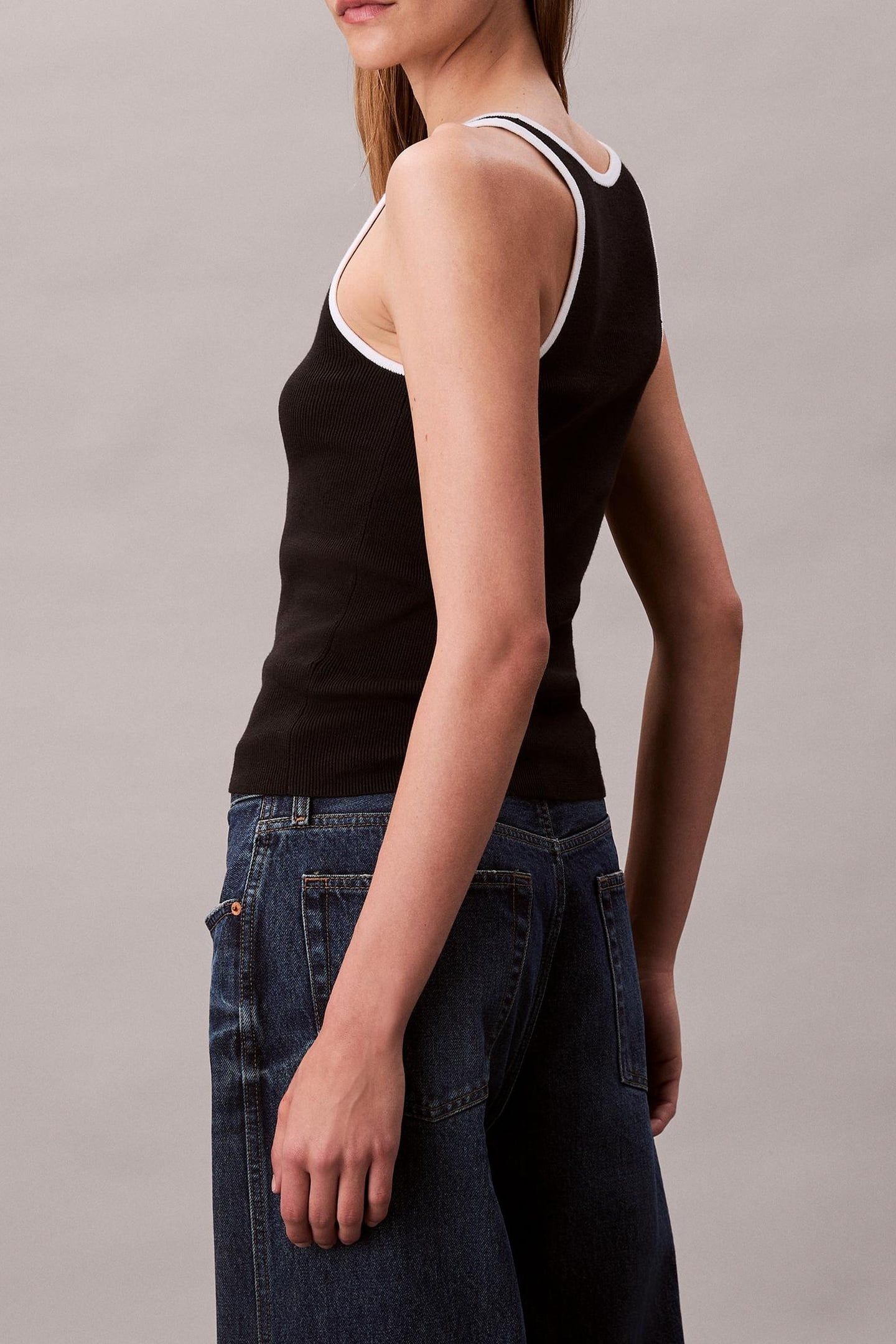 COTTON RIB TANK BLACK COMBO 5