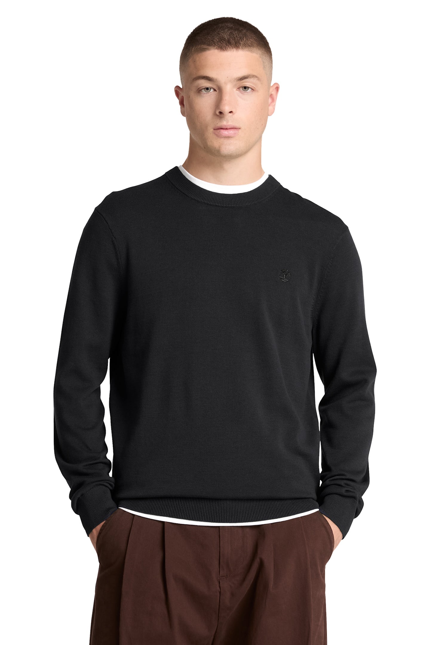 OYSTER RIVER COTTON CREWNECK SWEATER BLACK 1