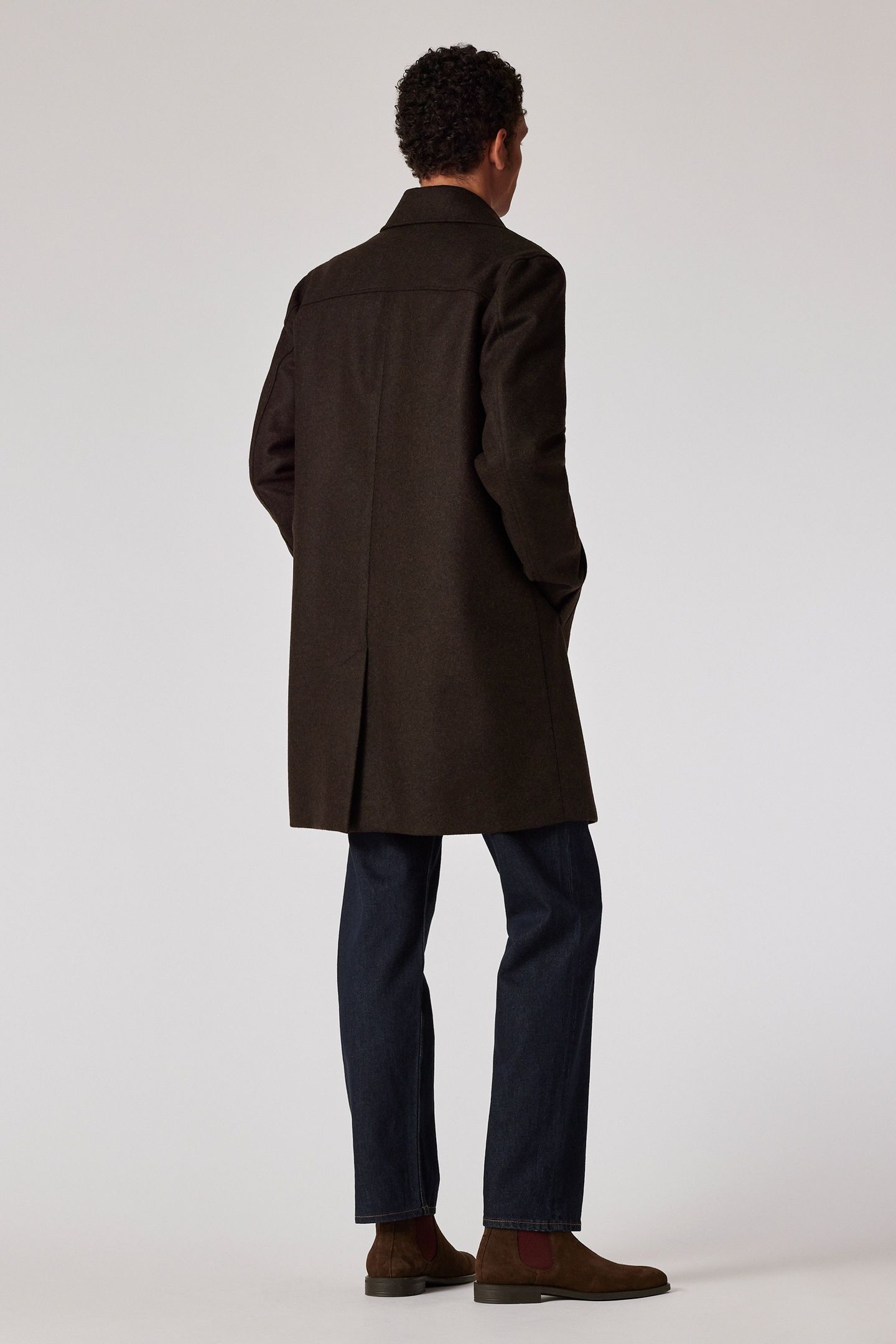 MENS WOOL COAT BROWN 3