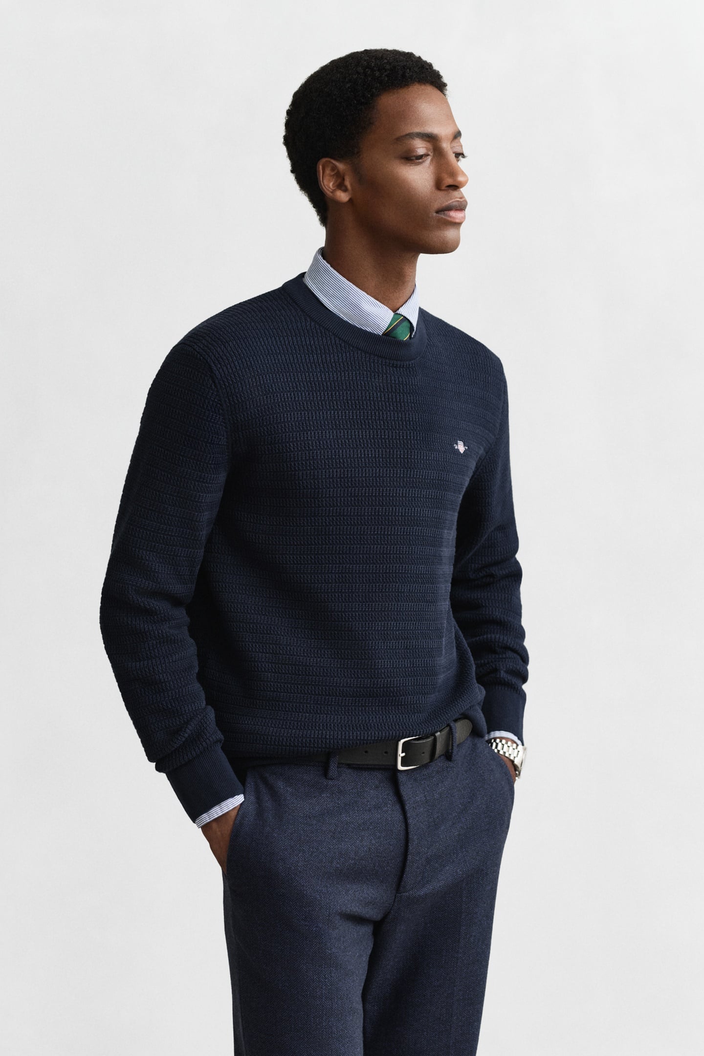 MINI CABLE C-NECK EVENING BLUE 2