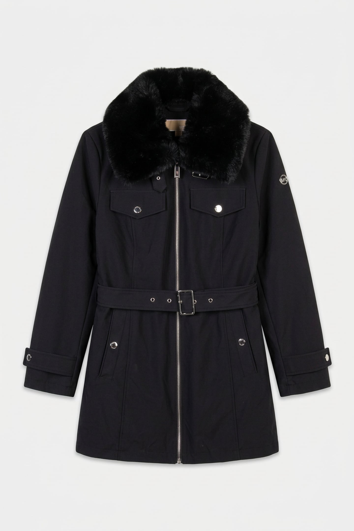 BELTED SOFTSHELL FAUX FUR BLACK 3