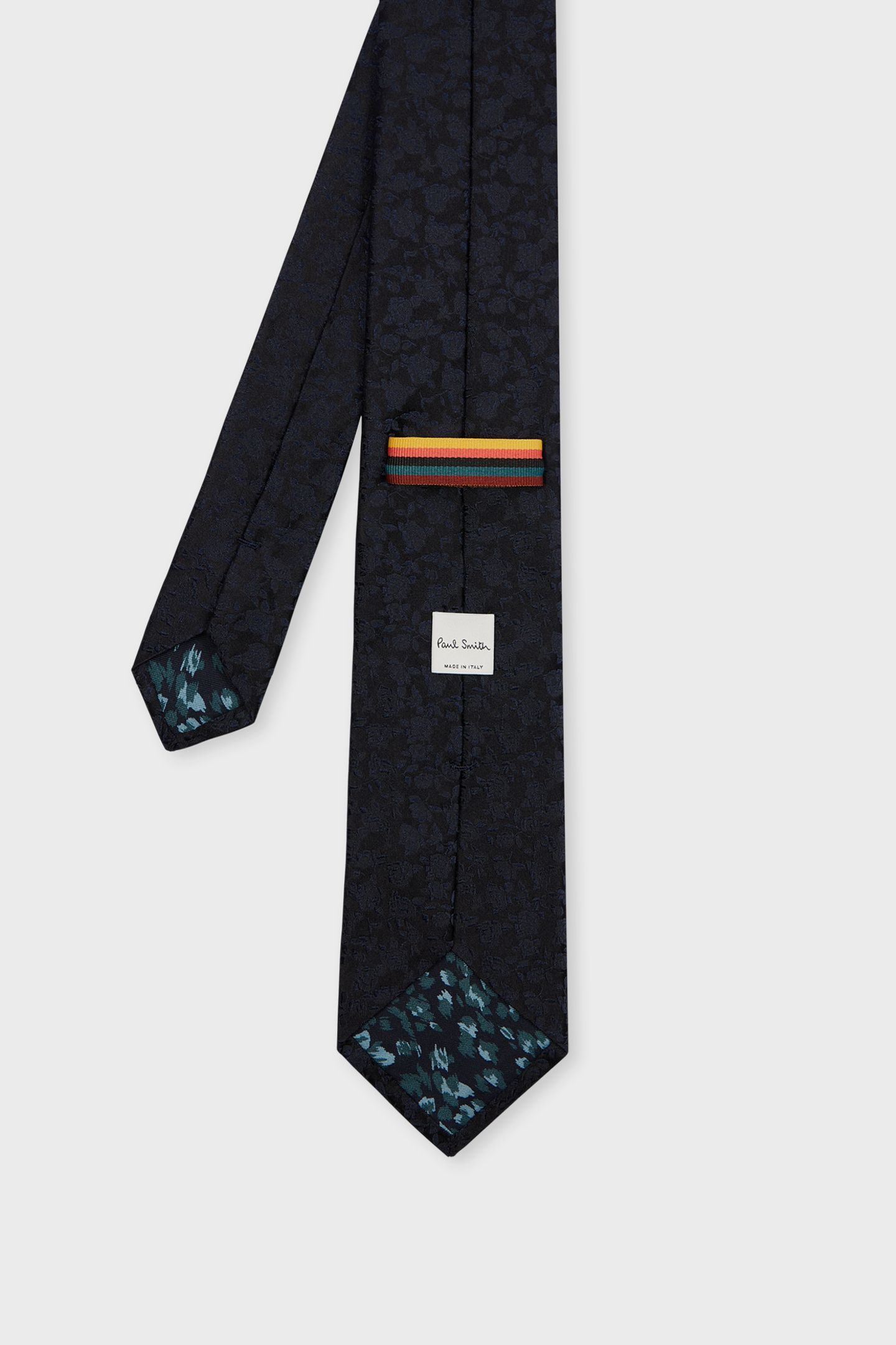 MEN TIE TONAL FLORAL VERY DARK NAVY 4