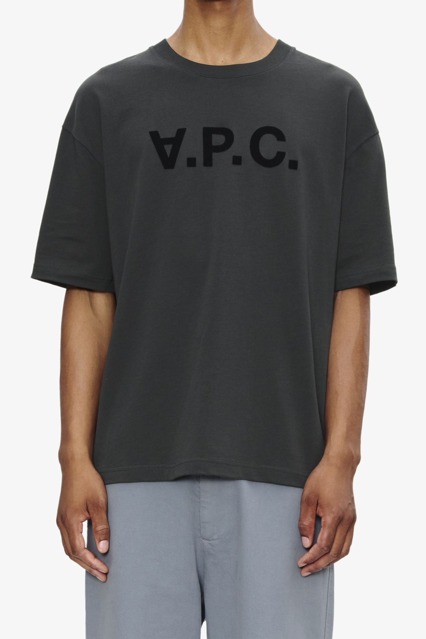 UNISEX T-SHIRT LOOSE-FIT SHORT SLEEVE FAUX BLACK 1