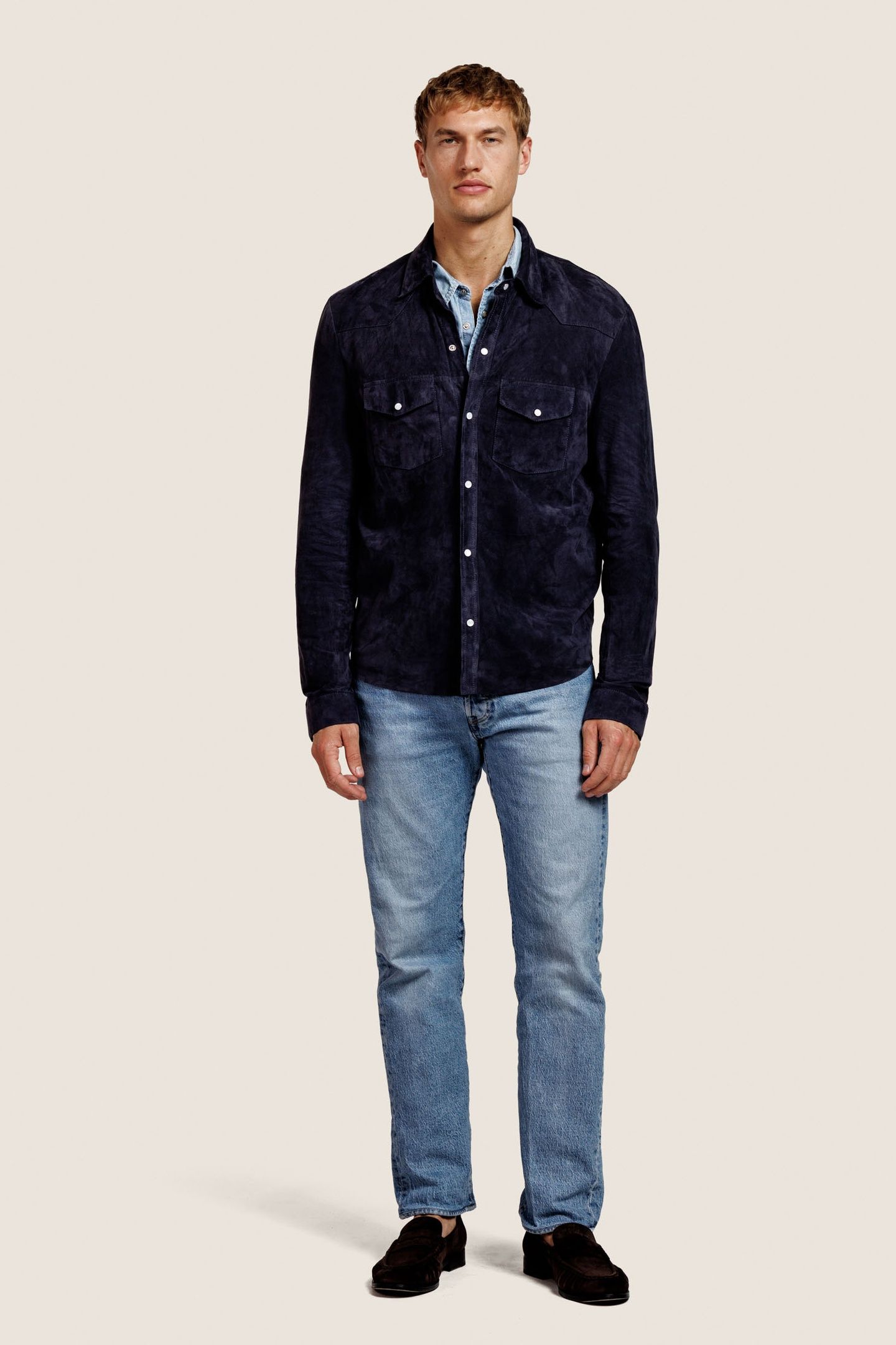 KAYCE SUEDE JACKET MARINE BLUE 1