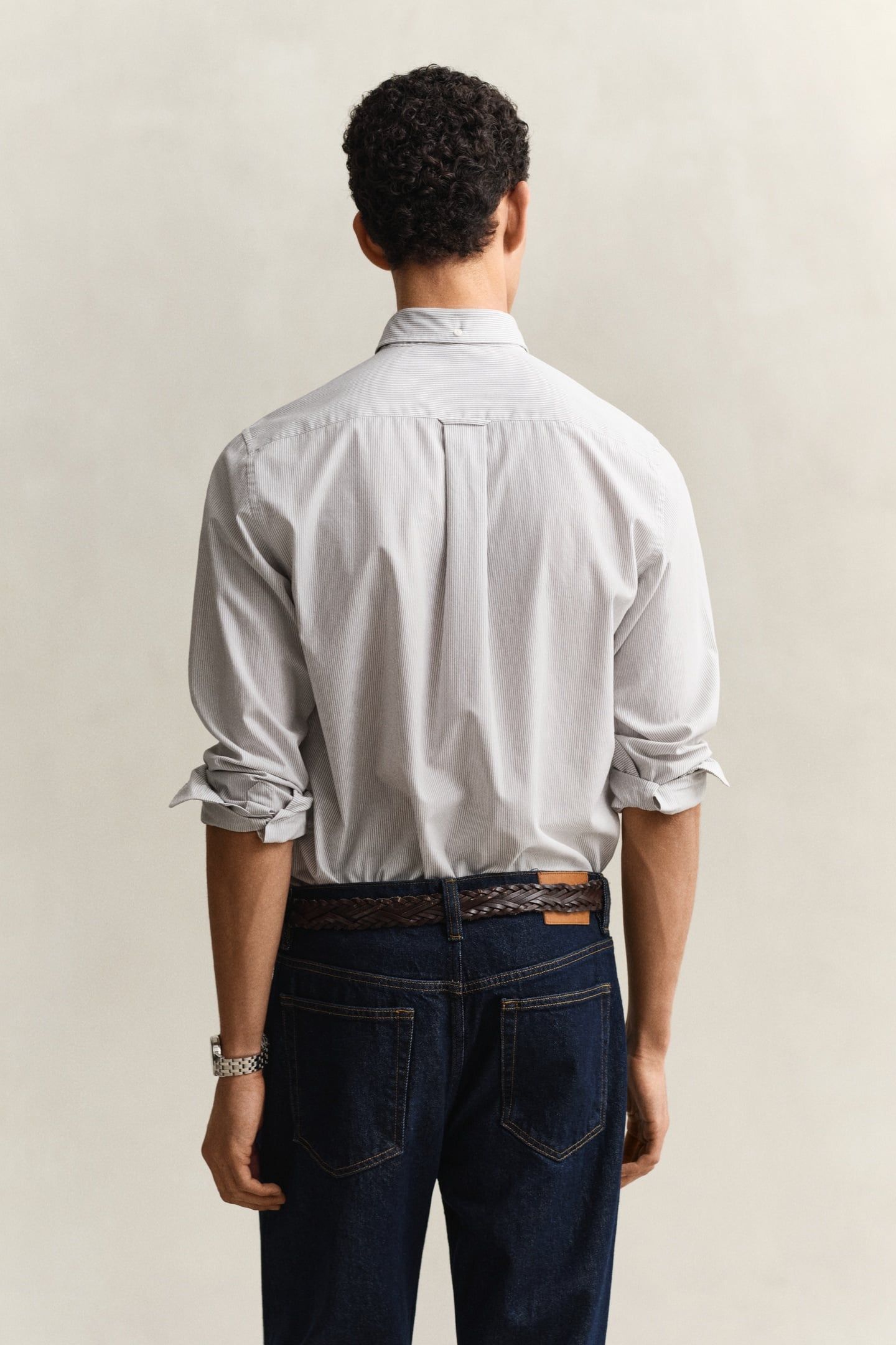 REG CLASSIC POPLIN BANKER SHIRT PEWTER GREY 2