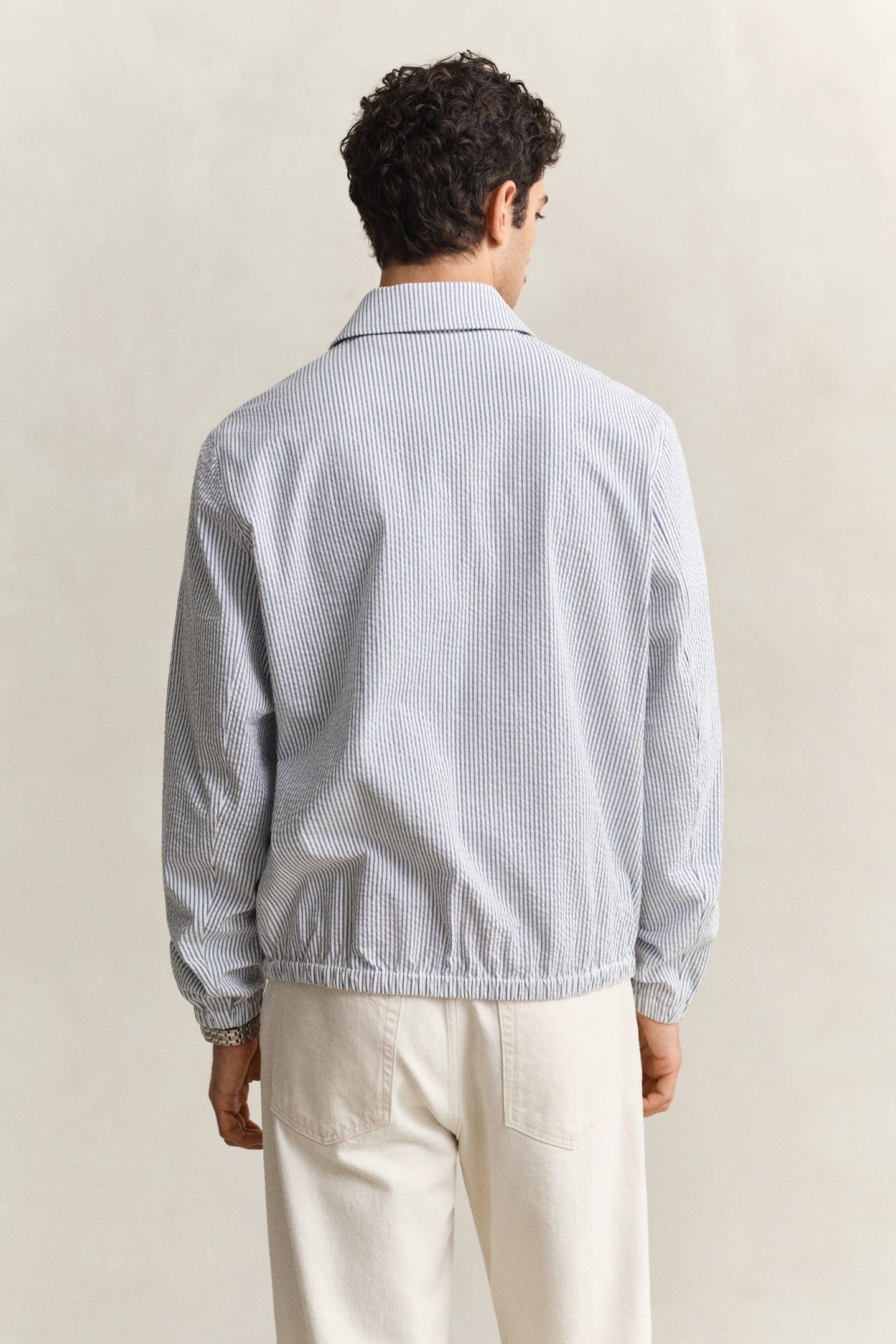 SEERSUCKER WINDCHEATER JACKET VINTAGE BLUE 3