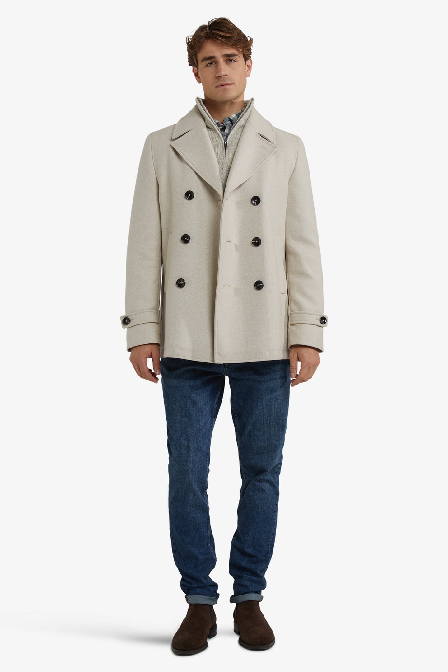 WOOL PEACOAT SAND 2