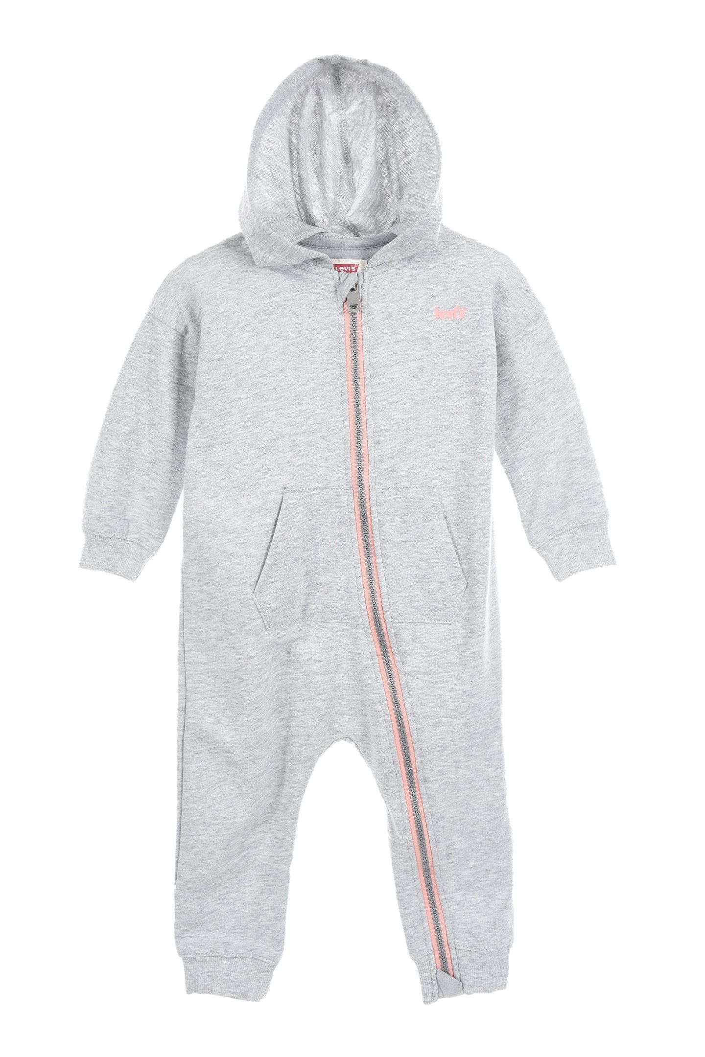 GIRLS ZIP PLAY ALL DAY COVERALL GRAY HEATHER 1