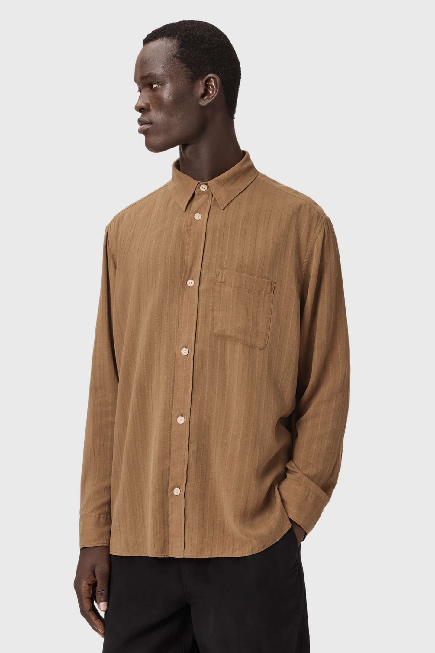 CARLYLE LS SHIRT BORG BROWN 2