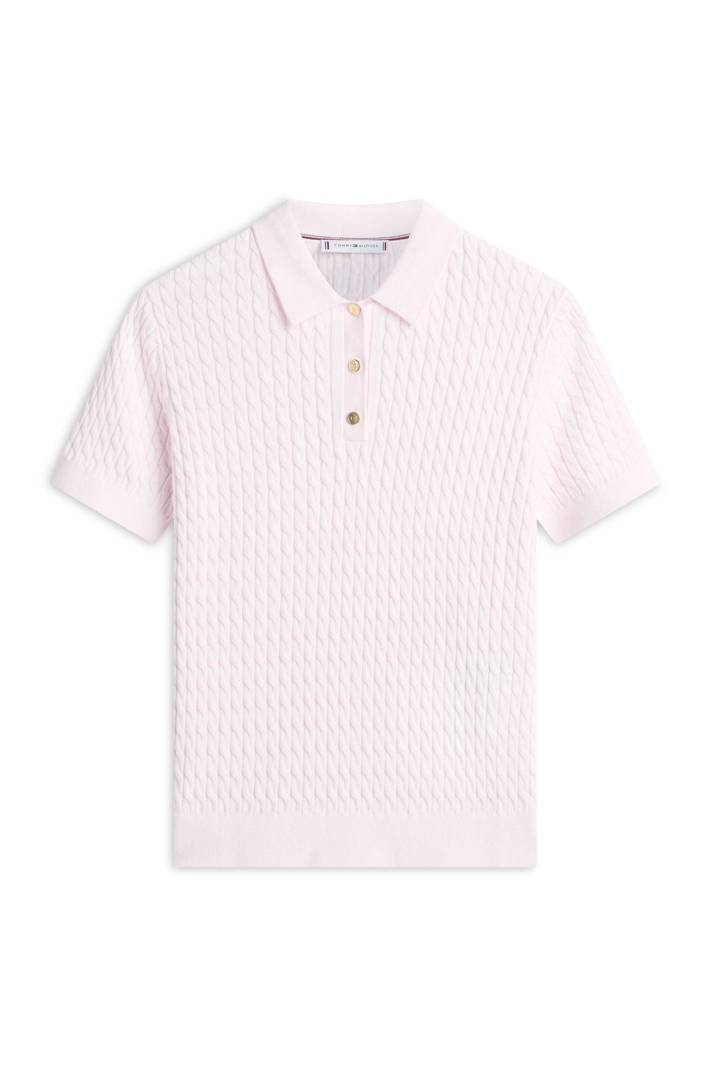 COTTON MINI CABLE POLO LIGHT PINK 4
