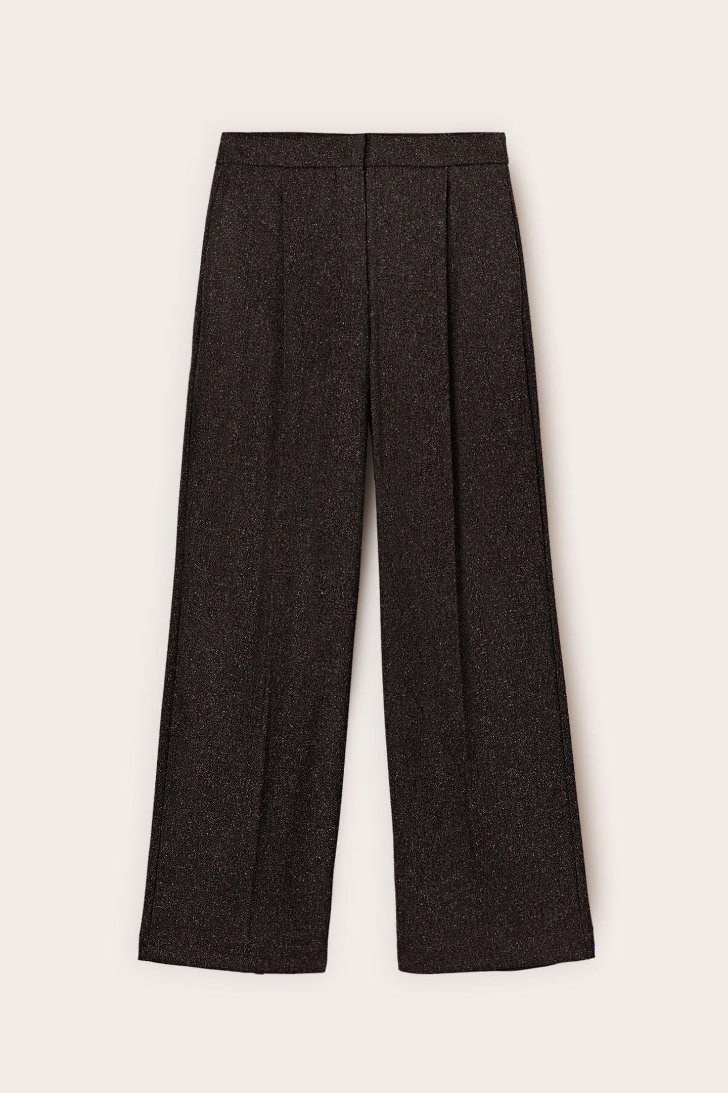 PALAZZO PANTS IN YARN-DYED FABRIC BROWN 4