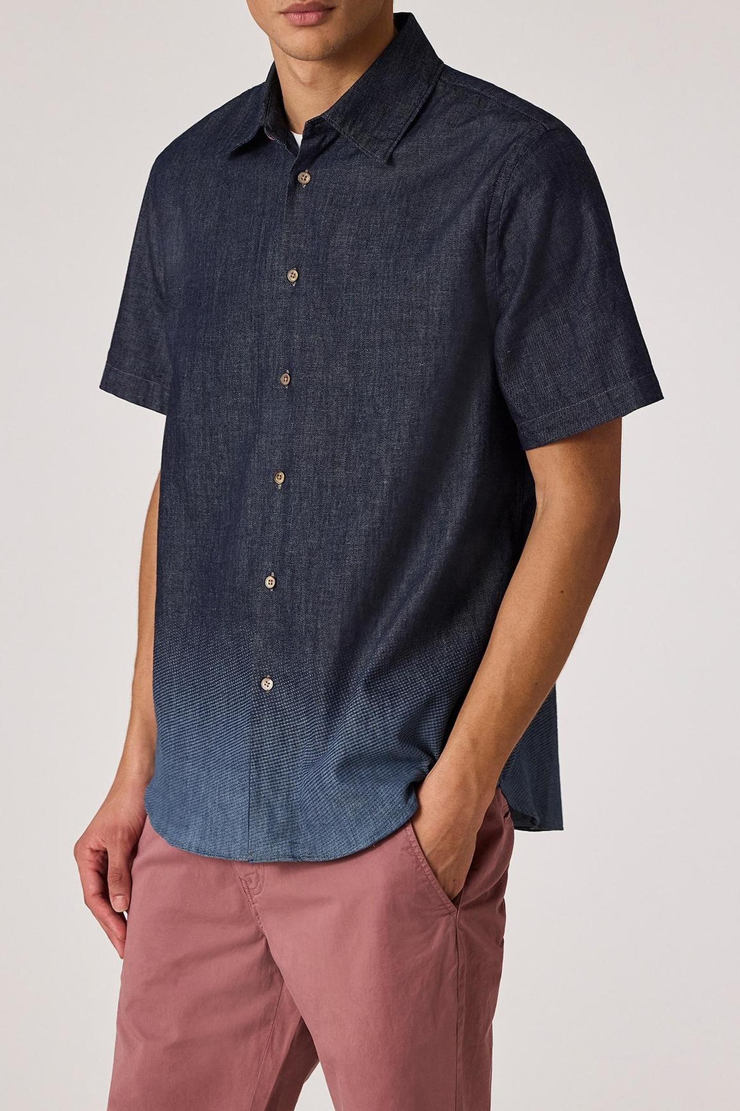 MENS SS CASUAL FIT SHIRT BLEACH EFFECT 1