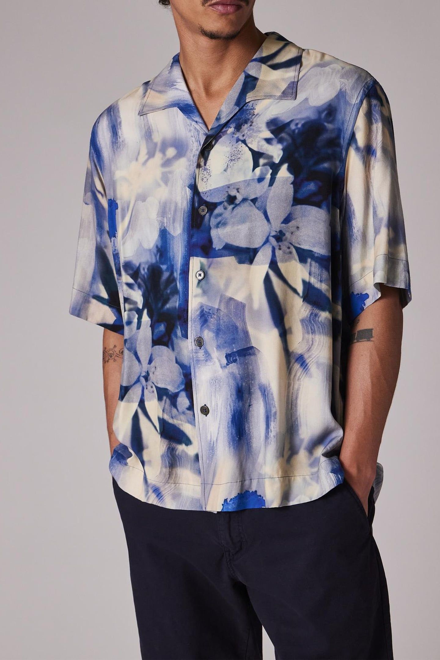 MENS S/S OVERSIZED SHIRT BLUE 1