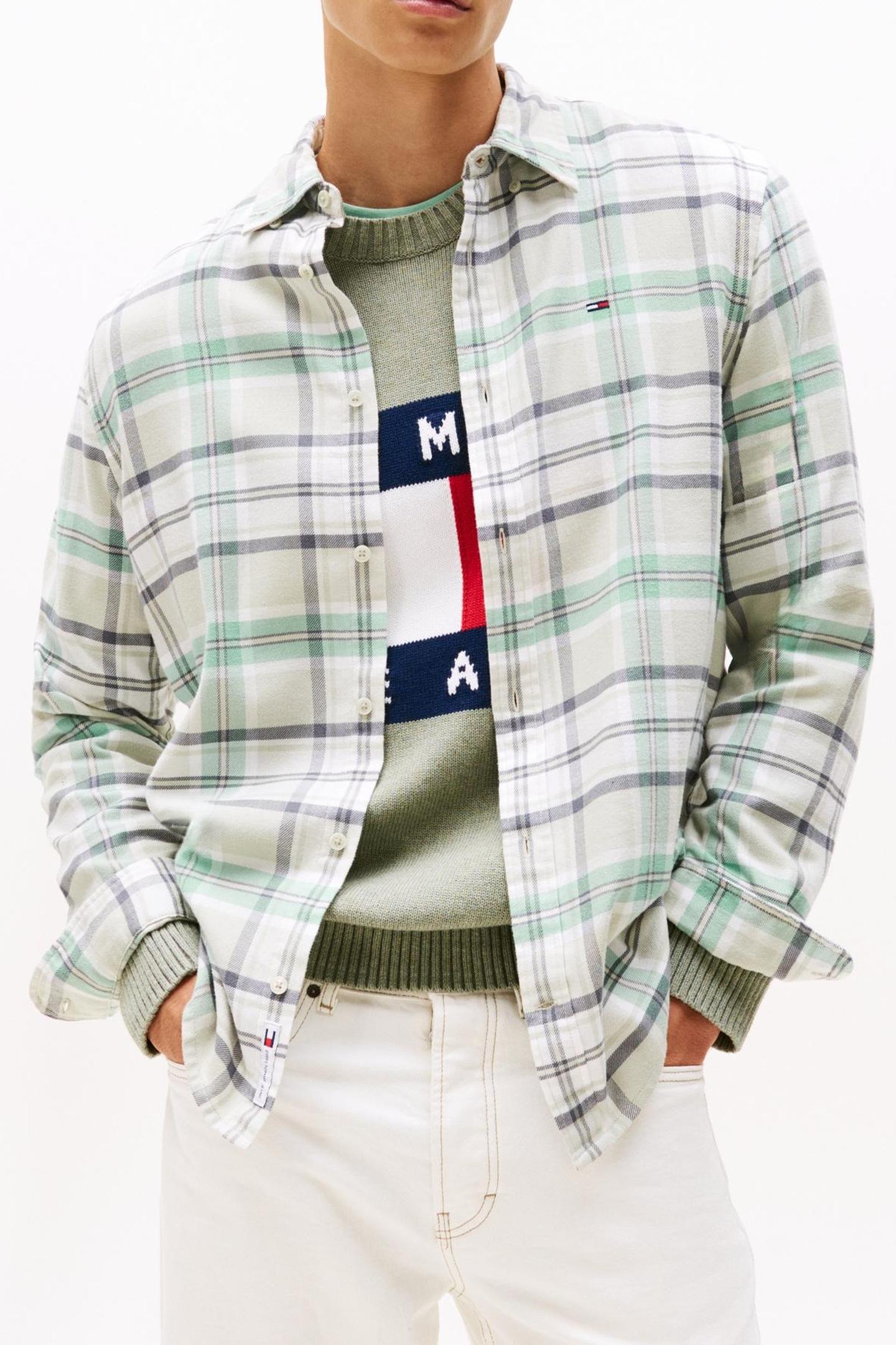 TJM REG FLANNEL CHECKED SHIRT CLOUDY JADE/BIG CHECK 1