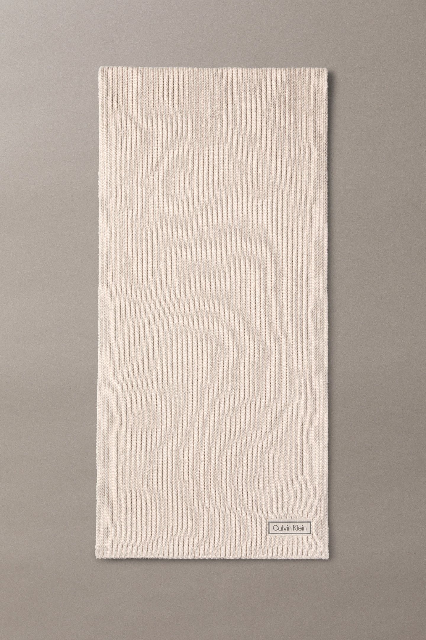 PATCH CHUNKY RIB COTTON SCARF CHATEAU GRAY 2